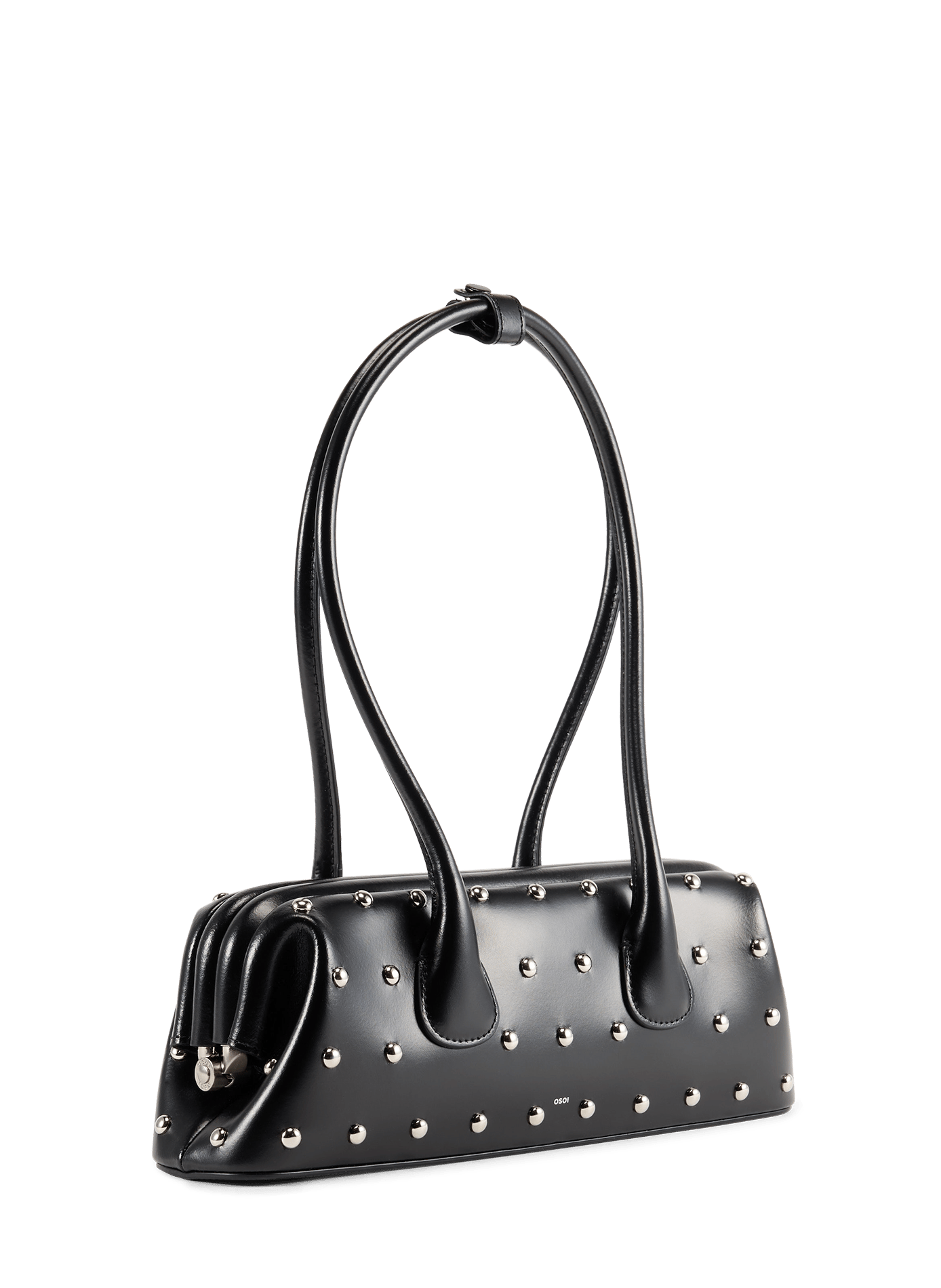 Sac à studs Boat Wide Mini en cuir OSOI Noir