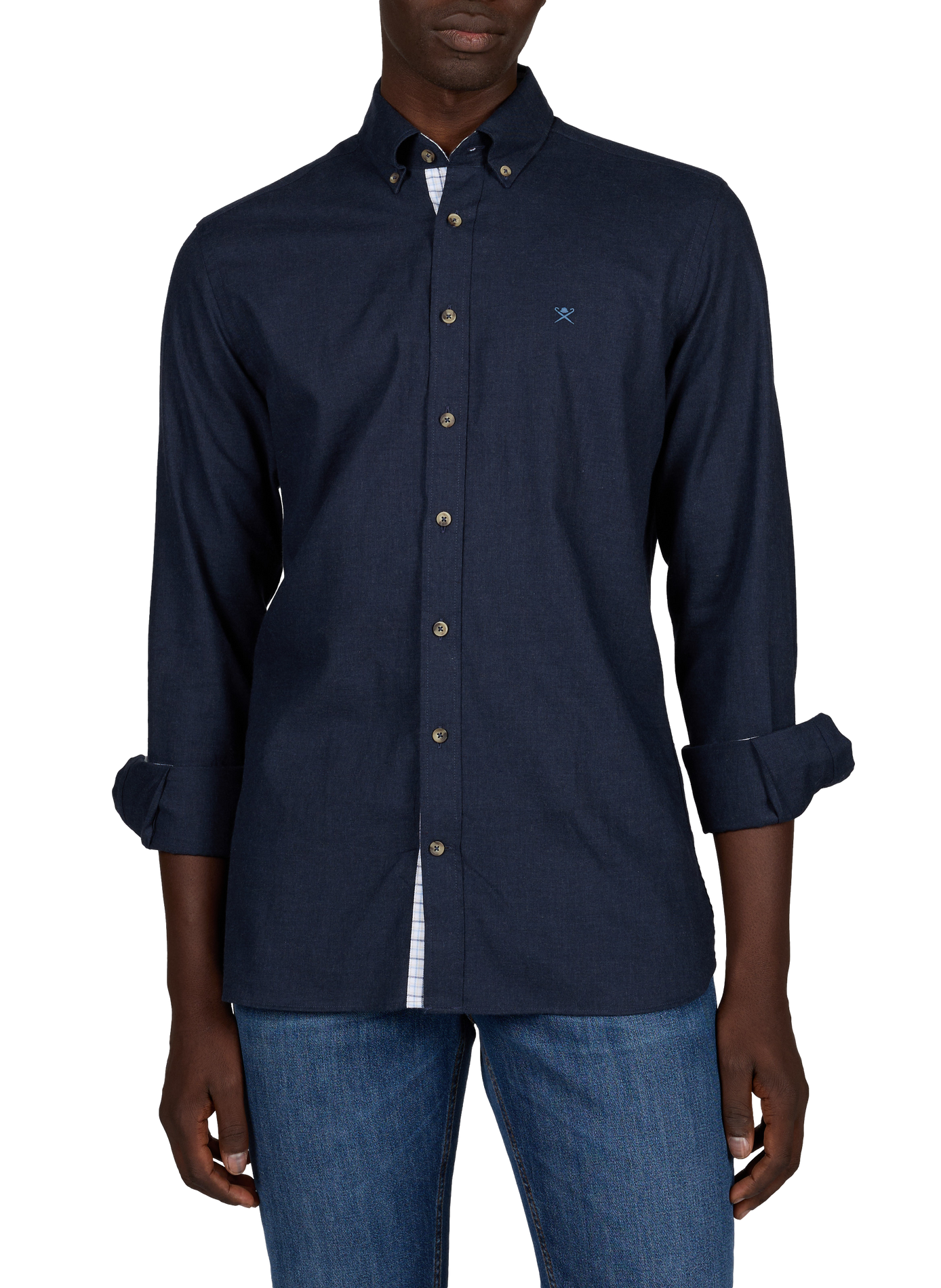 Brompton fitted cotton shirt HACKETT Blue