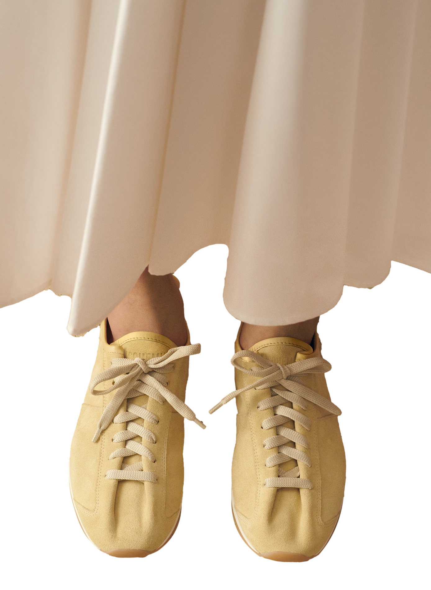 Les baskets Tennis en cuir d'aneau JACQUEMUS Yellow