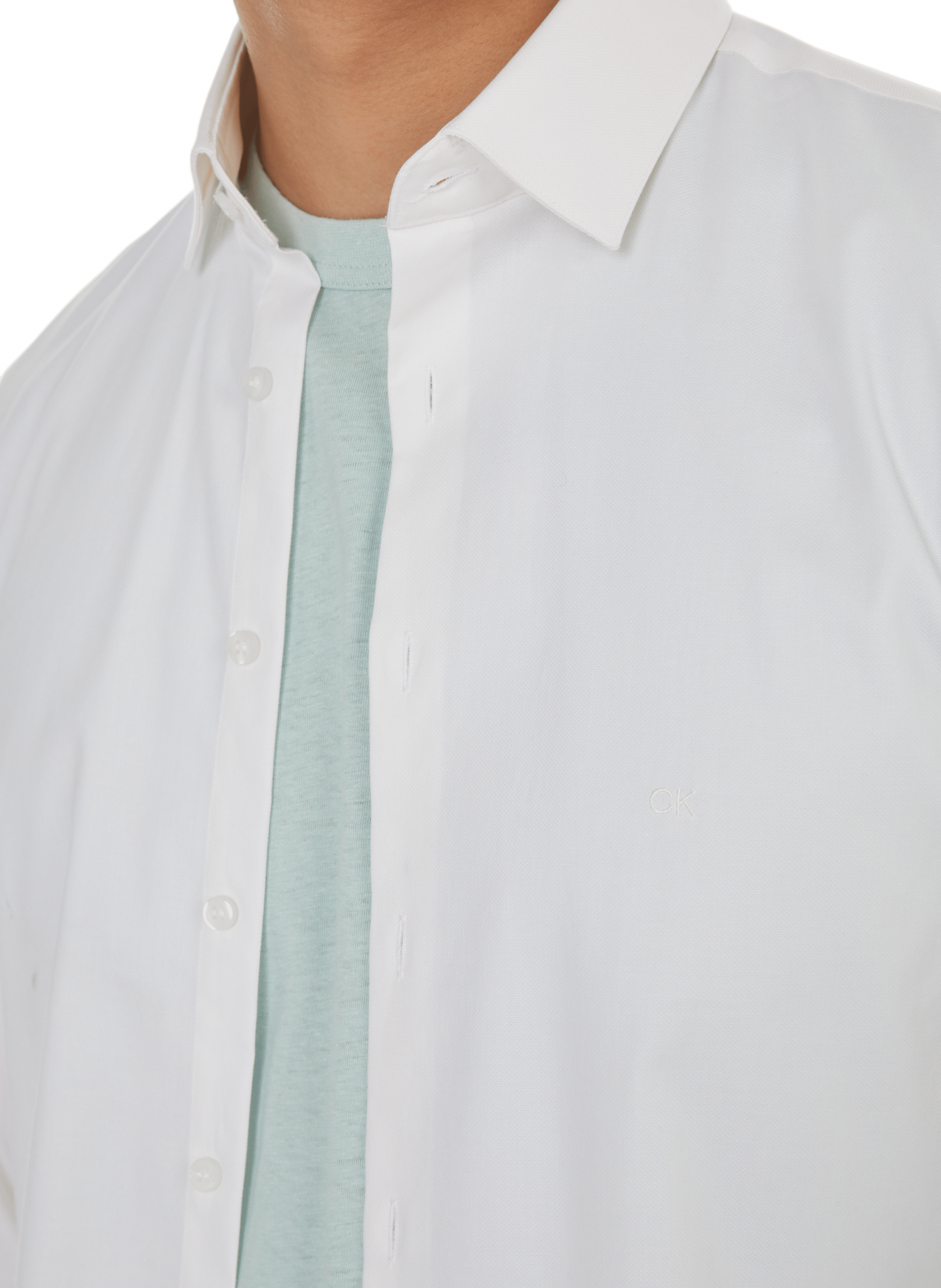 Button Down long-sleeve cotton Shirt CALVIN KLEIN White