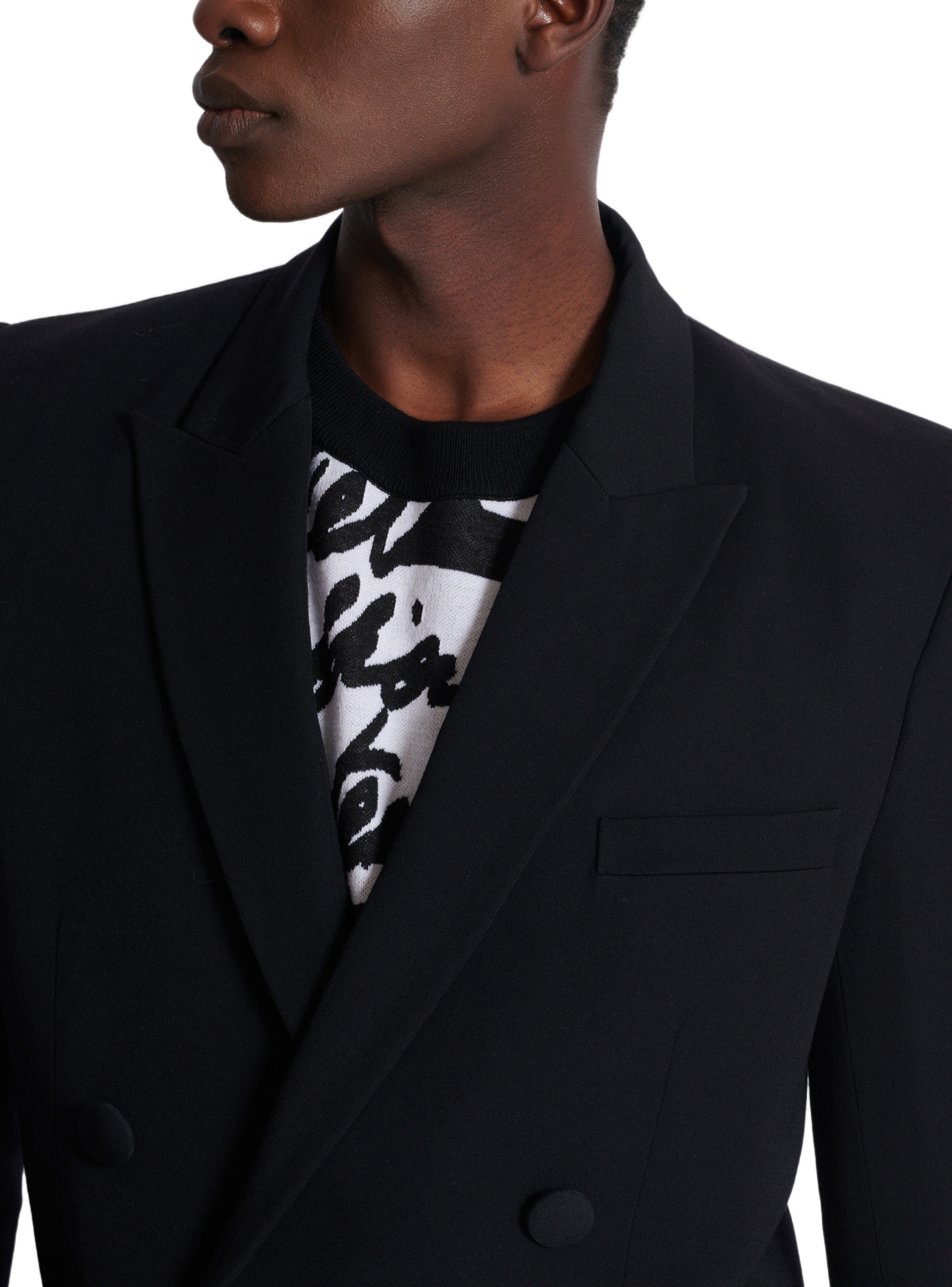 Blazer en grain de poudre BALMAIN Noir