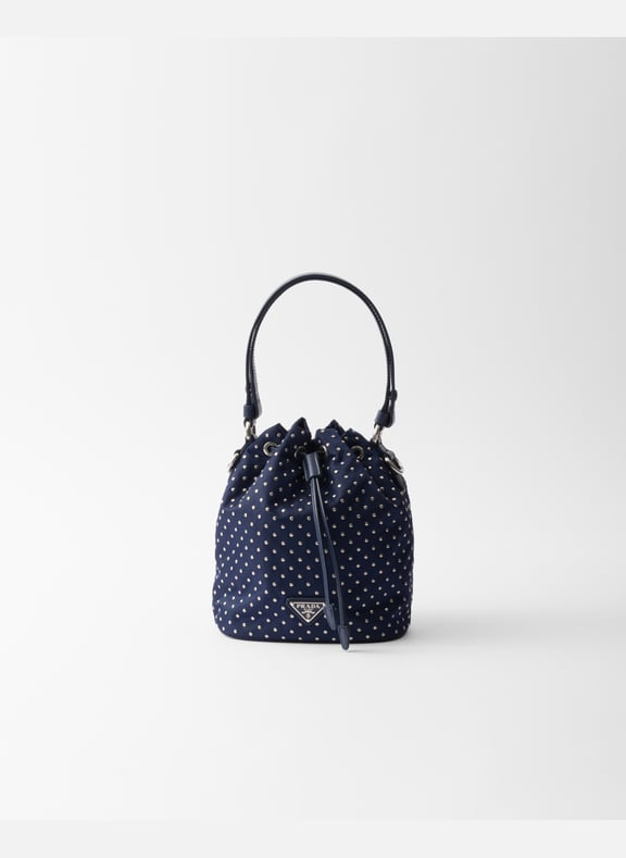 Mini sac en re-nylon avec clous Bleu by PRADA PRADA Mini sac en re-nylon avec clous Bleu