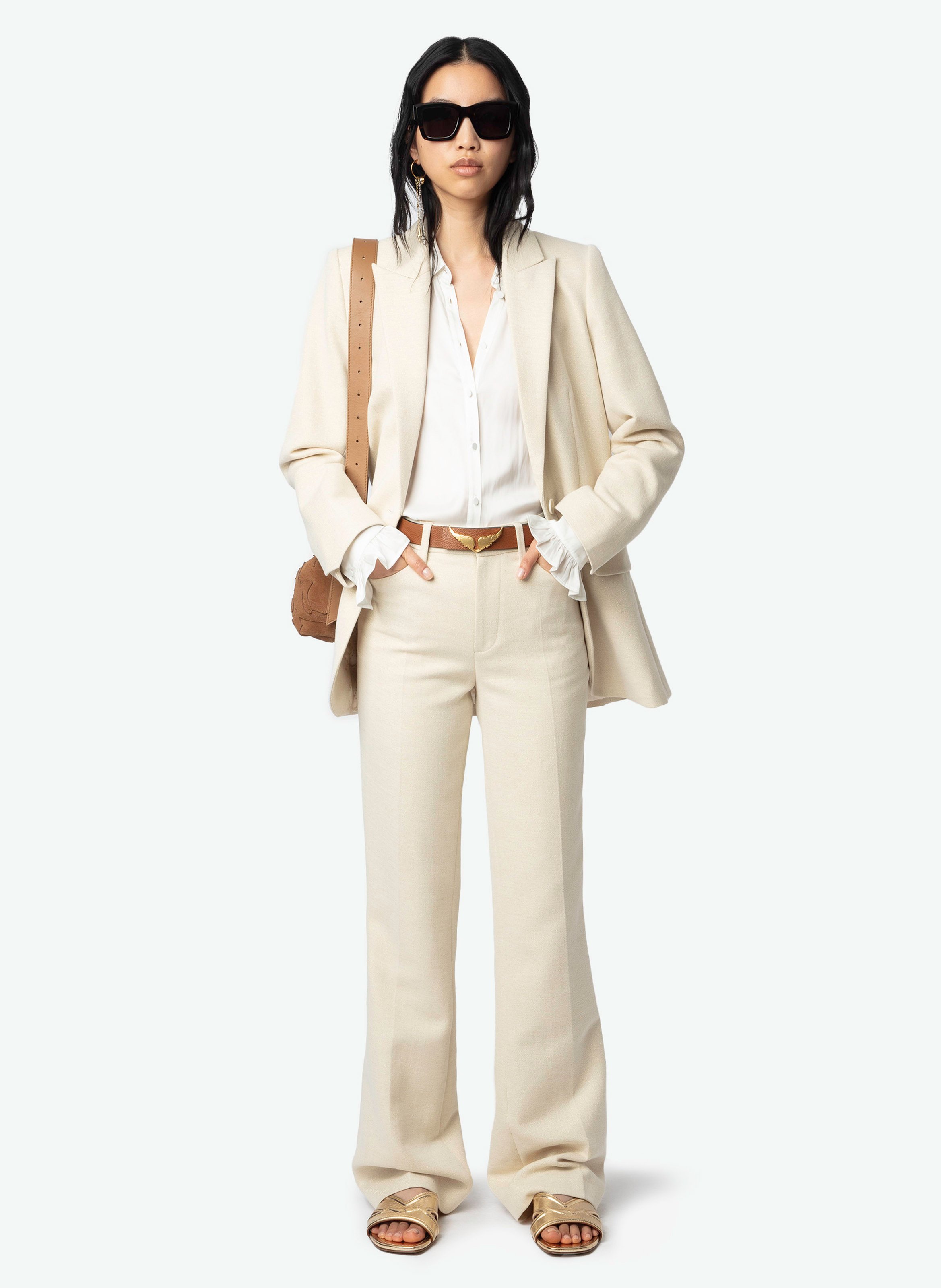 Veste de tailleur en coton mélangé viva ZADIG&VOLTAIRE Beige