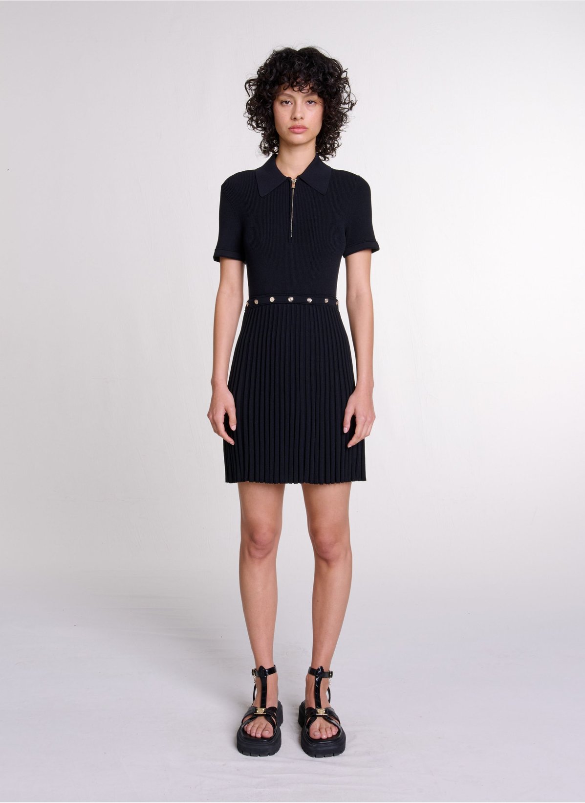 Robe Courte Col Classique - Maje Femme | Printemps.com