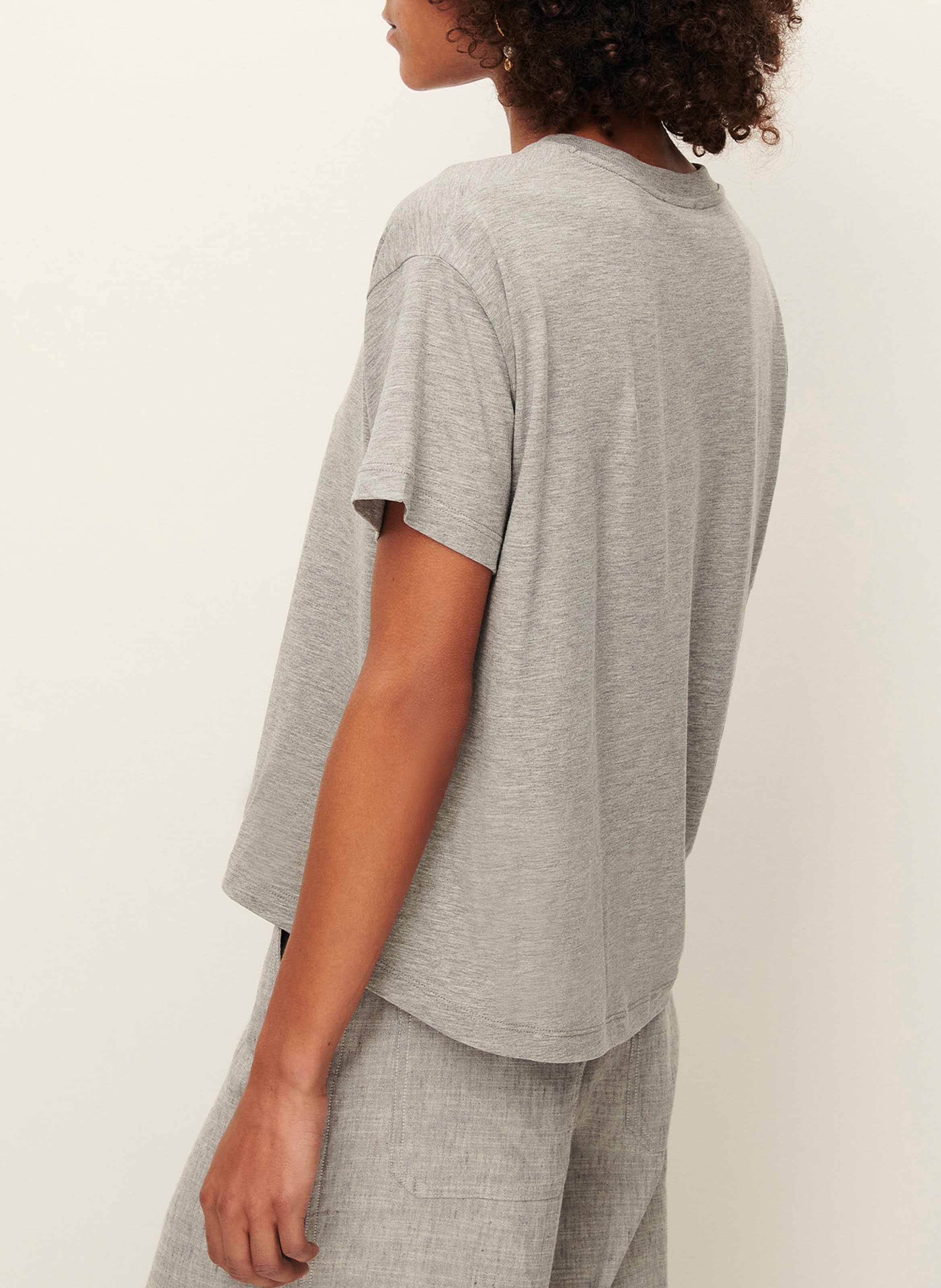 Tee-shirt oversize col rond too SESSUN Gris