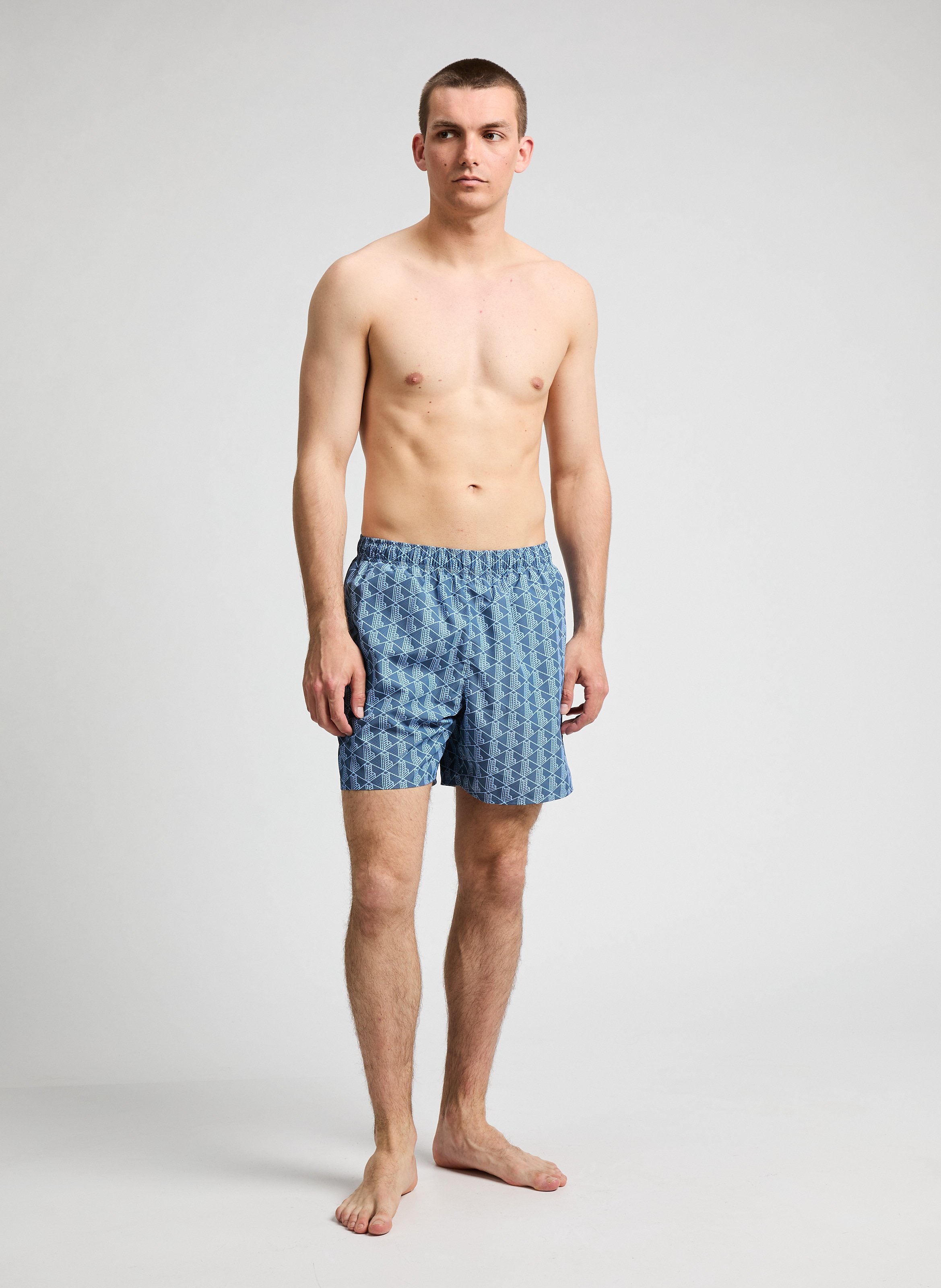 Short de bain imprimé LACOSTE Bleu