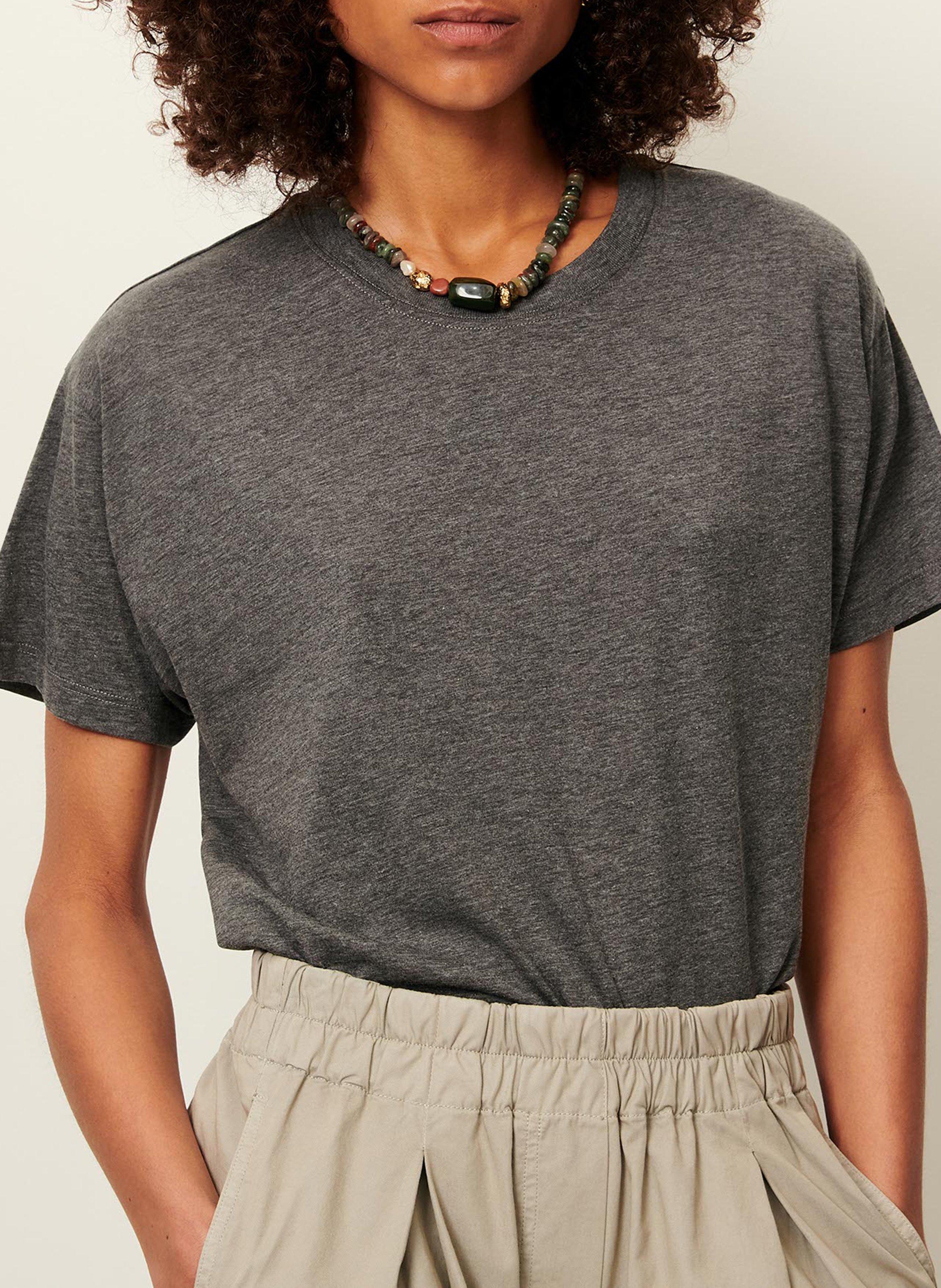 Tee-shirt ample col rond fluide too SESSUN Gris