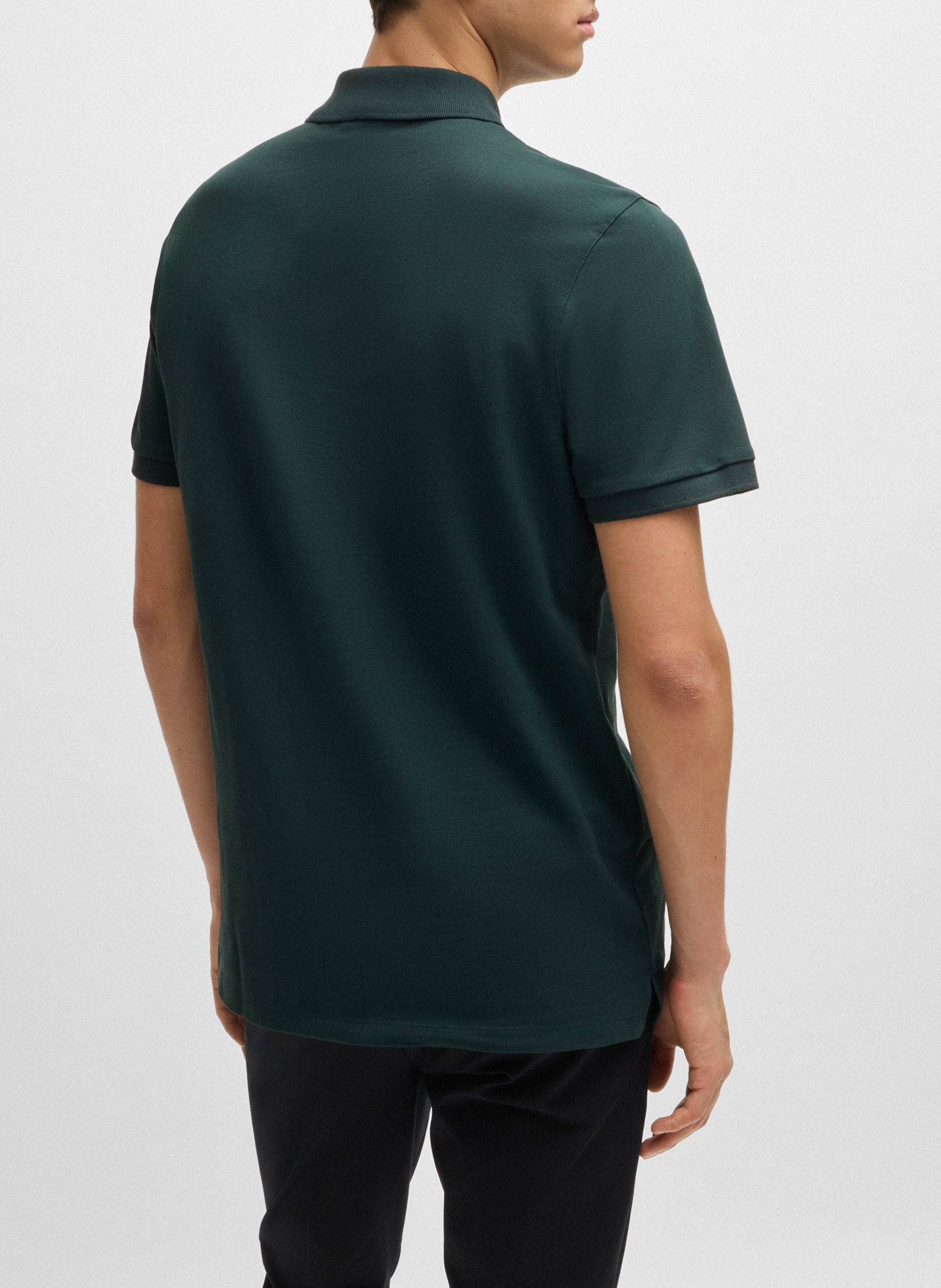 Polo regular-fit en coton bio BOSS Kaki