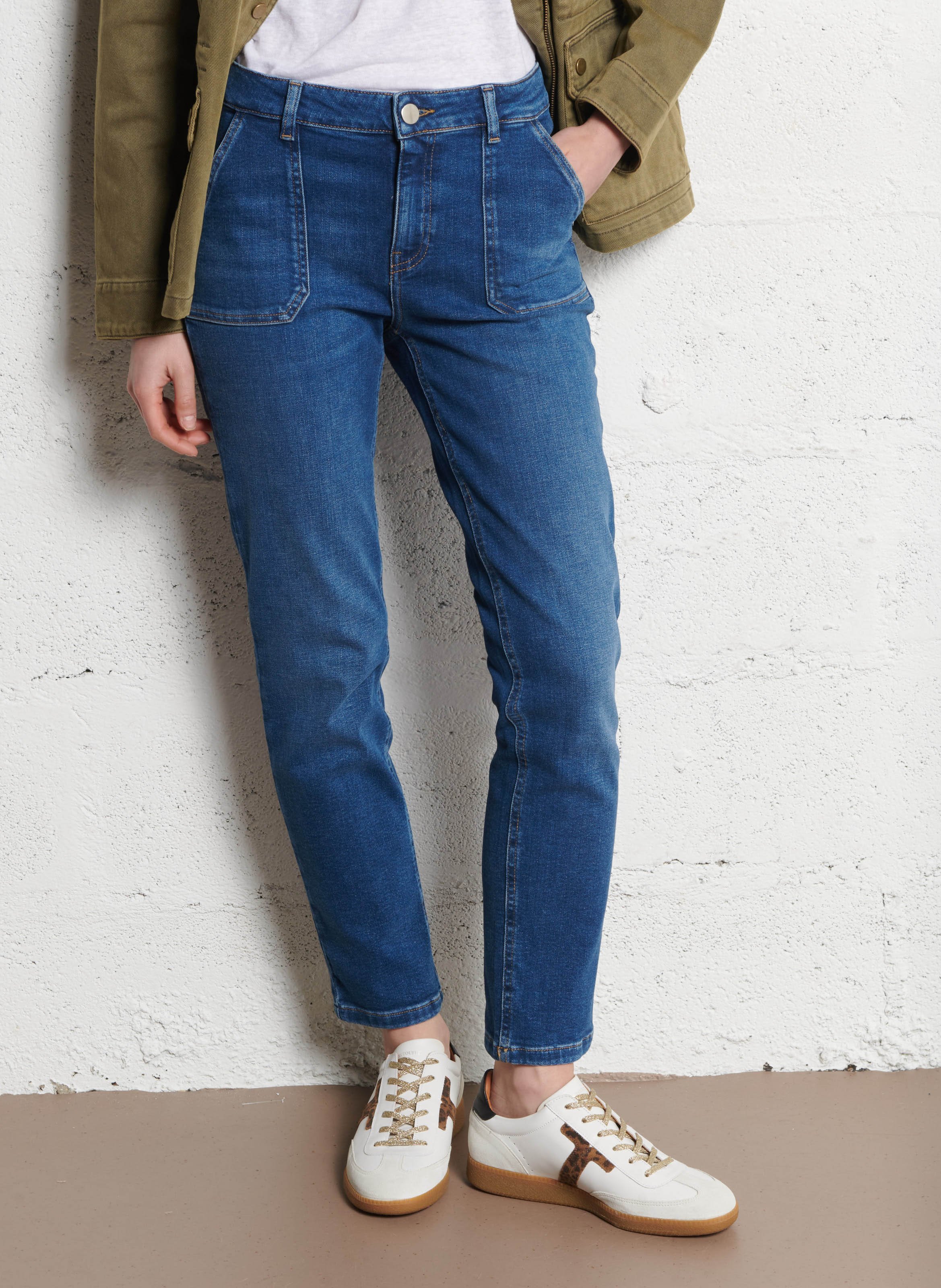 Jean droit en coton organique et recyclé nalla MAISON 123 Bleu