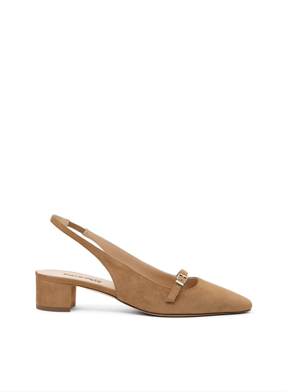 Sling back mambi en chevre velours Marron by PARALLELE PARALLELE Sling back mambi en chevre velours Marron