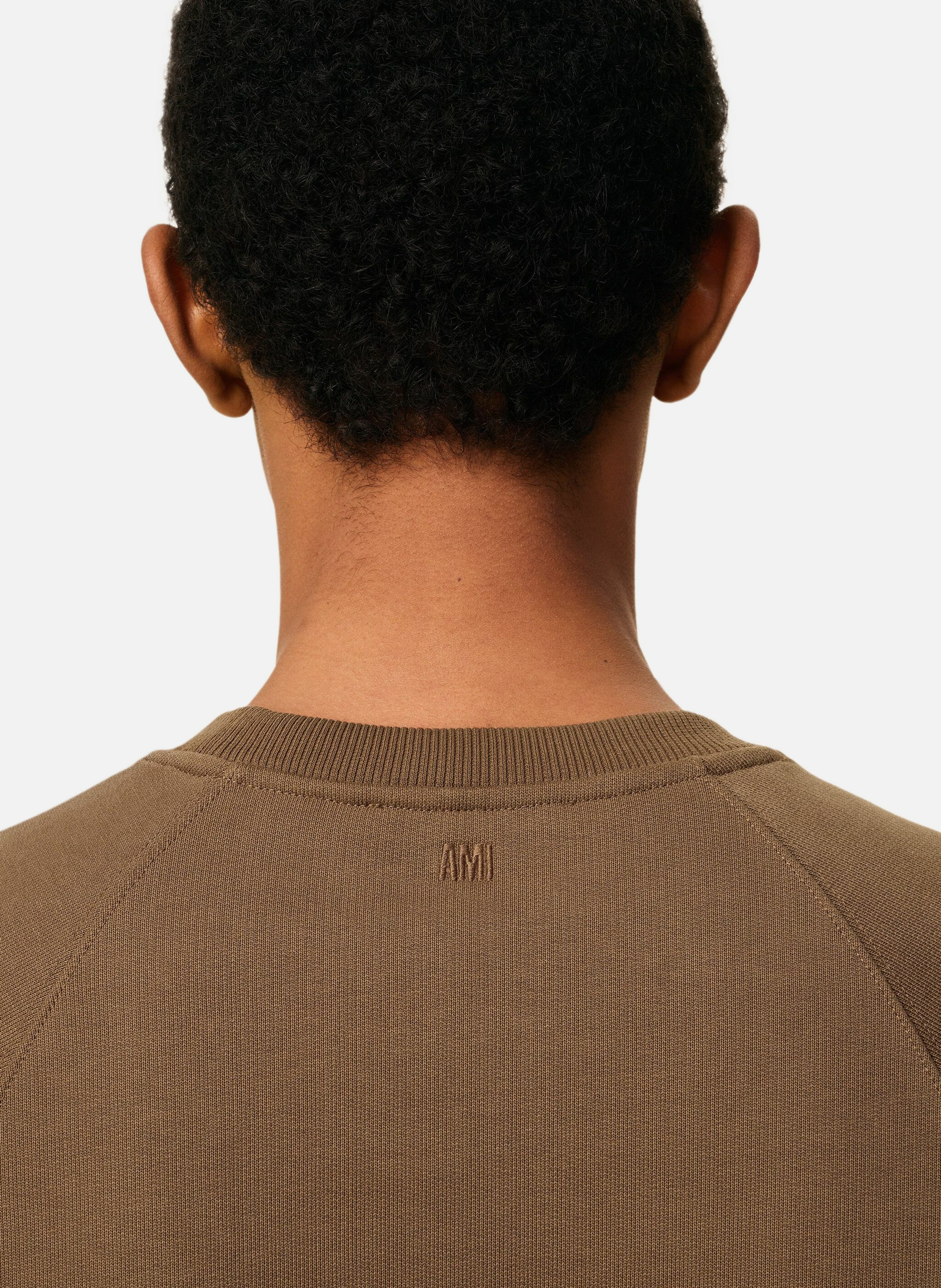 Sweatshirt ami de coeur embossé unisexe en coton AMI PARIS Marron