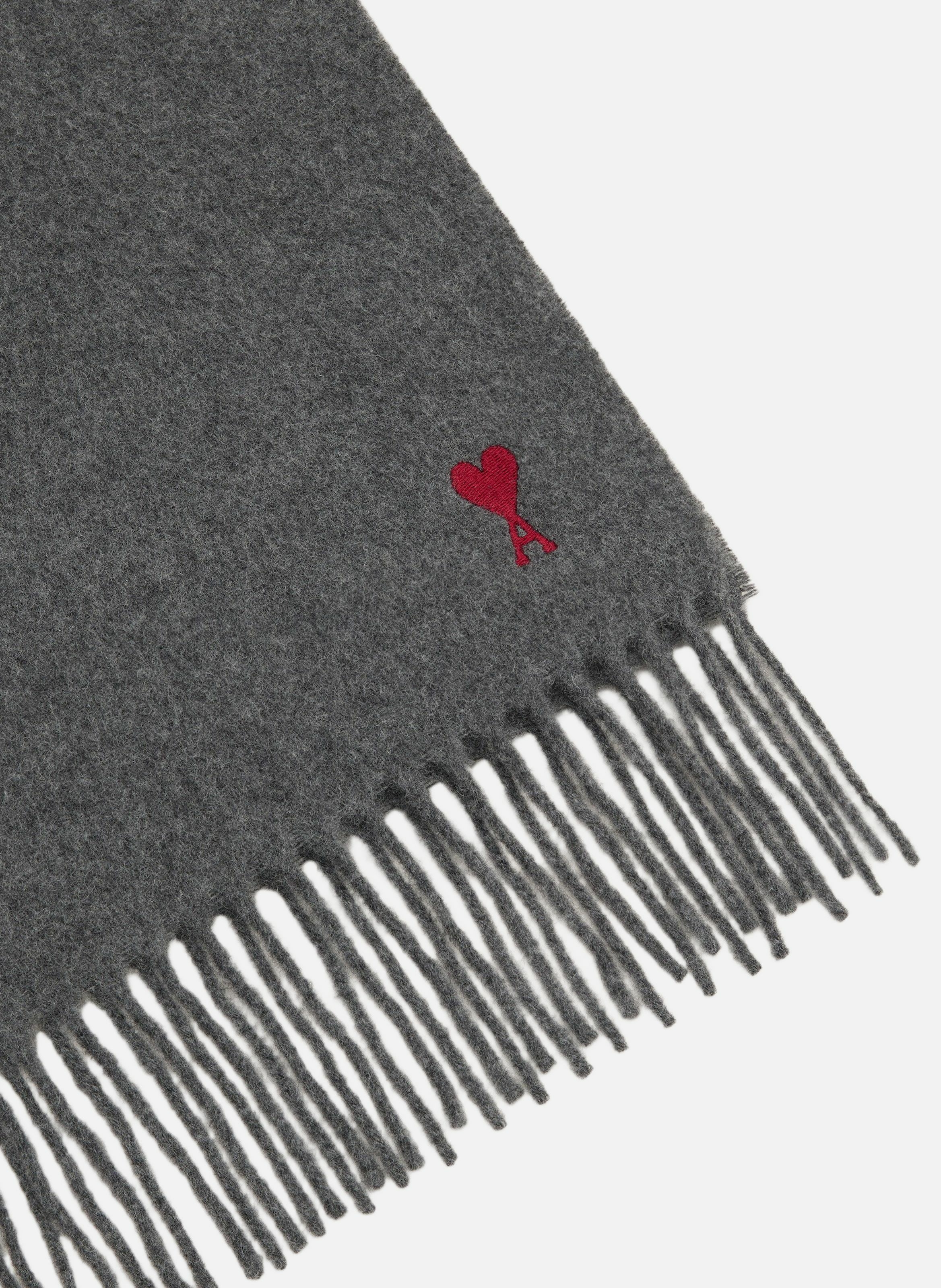 Echarpe ami de coeur rouge unisexe AMI PARIS Gris