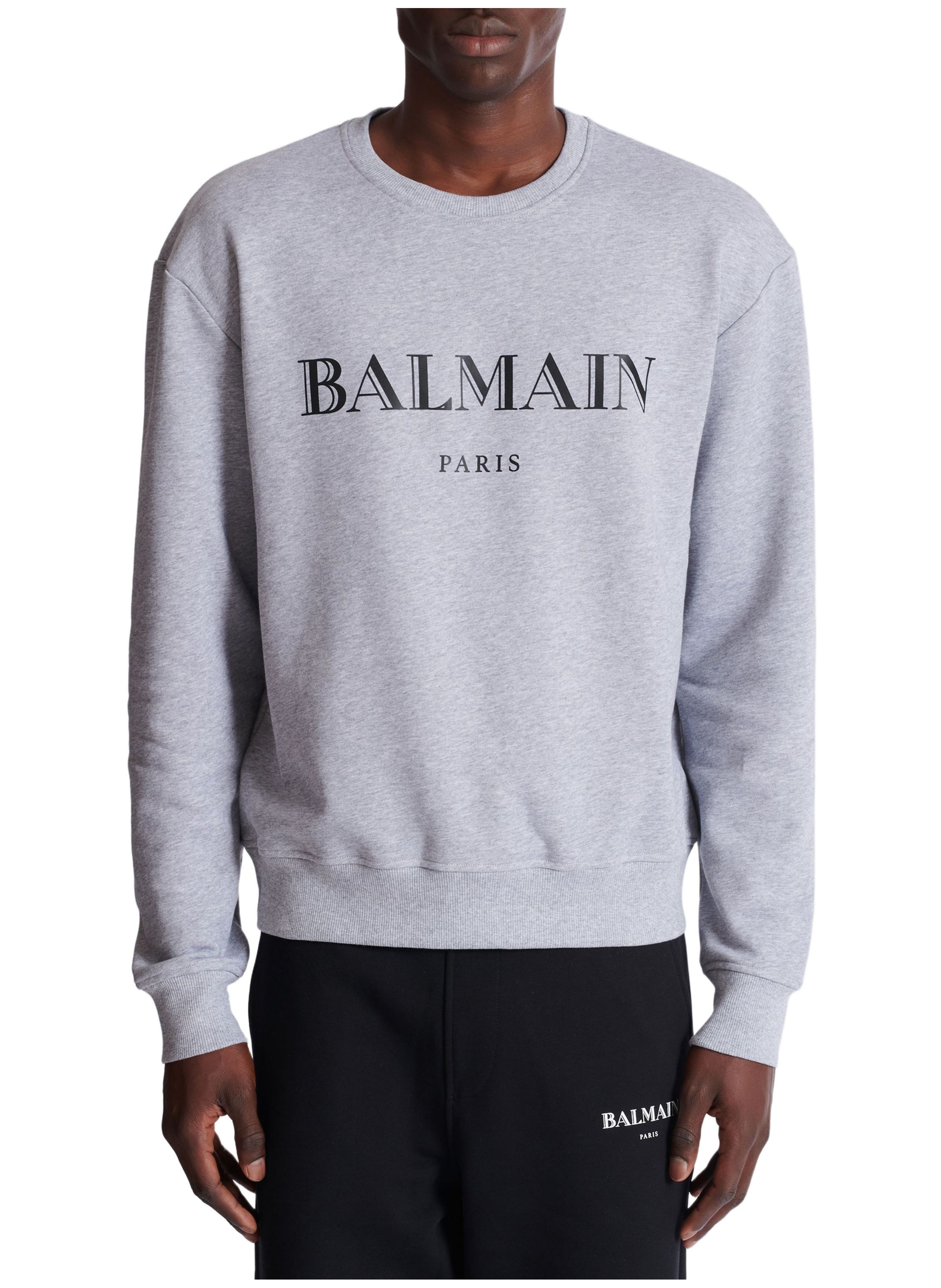 Sweat-shirt avec imprimé balmain BALMAIN Gris