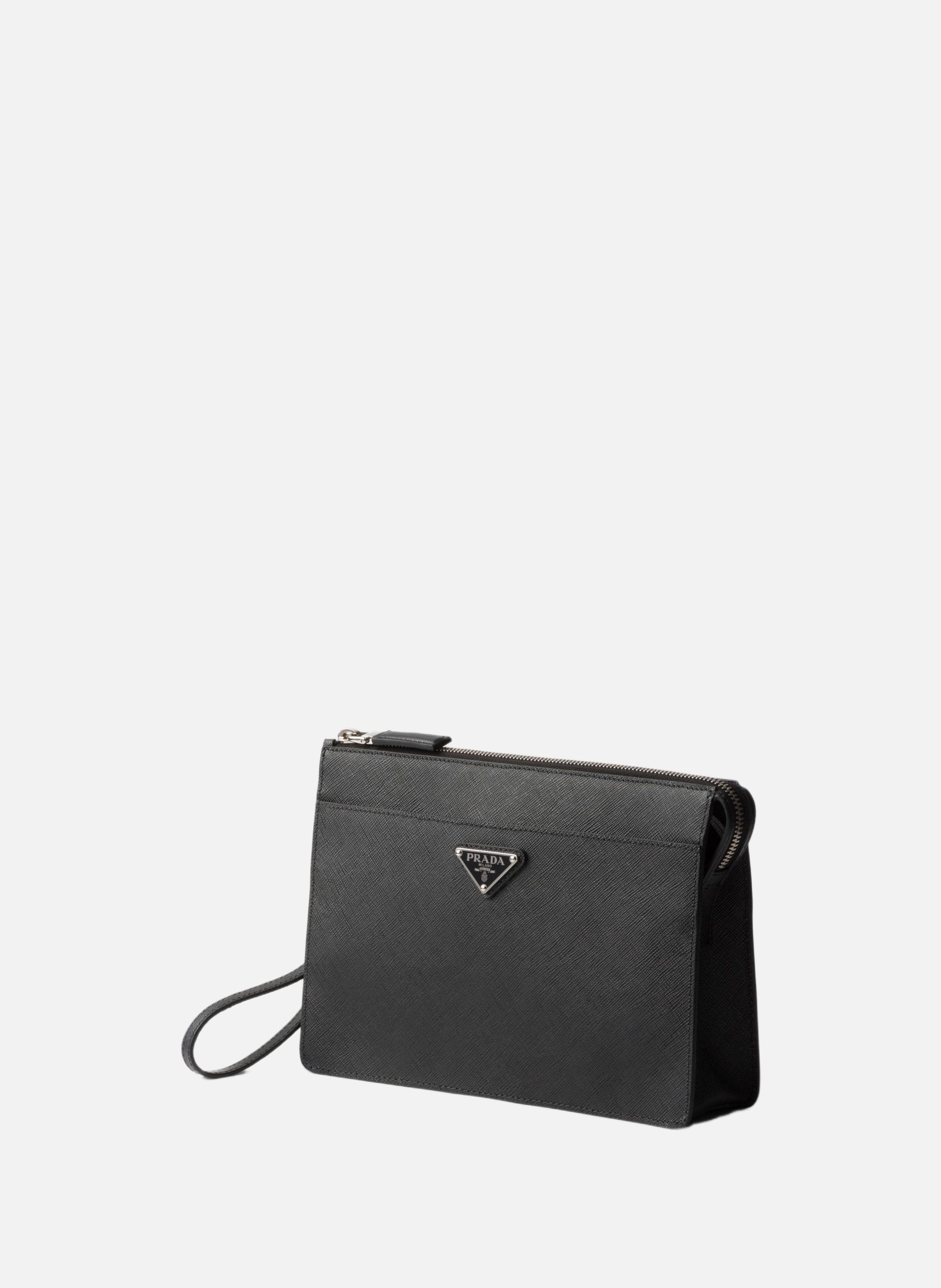 Sac en cuir saffiano pour homme PRADA Noir