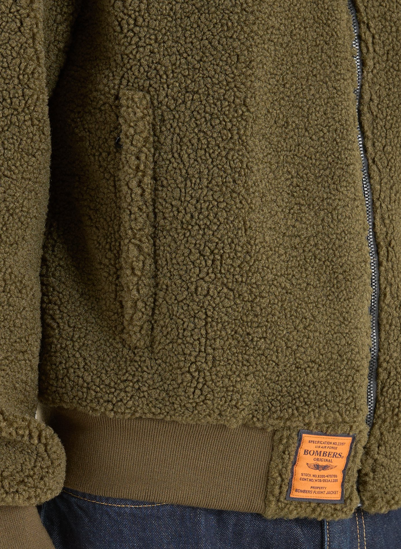 Veste ample à capuche en polaire BOMBERS ORIGINAL Kaki