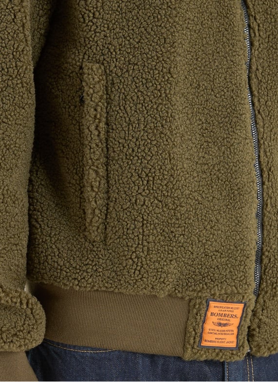Veste ample à capuche en polaire | Kaki by BOMBERS ORIGINAL Veste ample à capuche en polaire Kaki