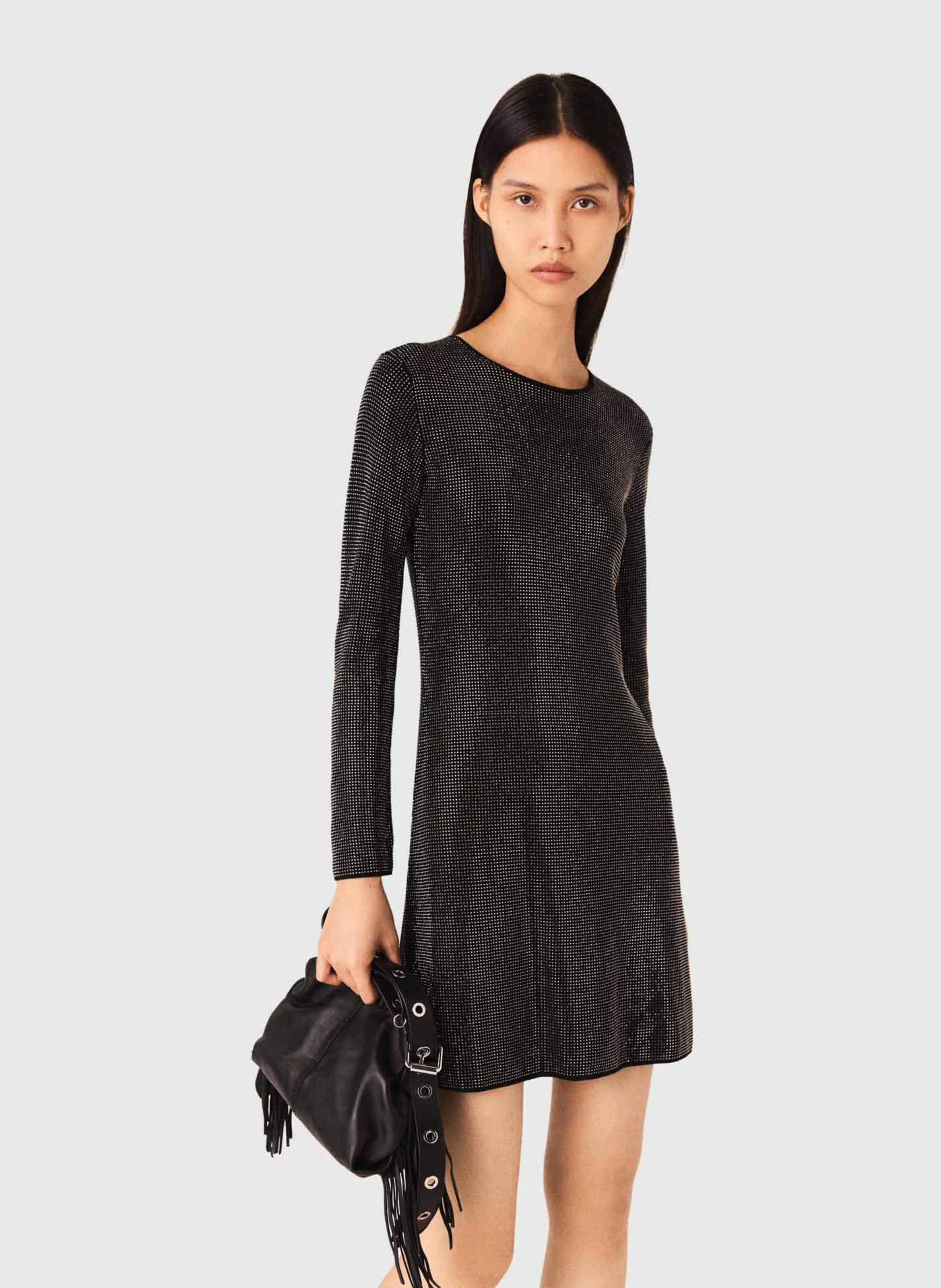 Robe courte pailletée MAJE Noir