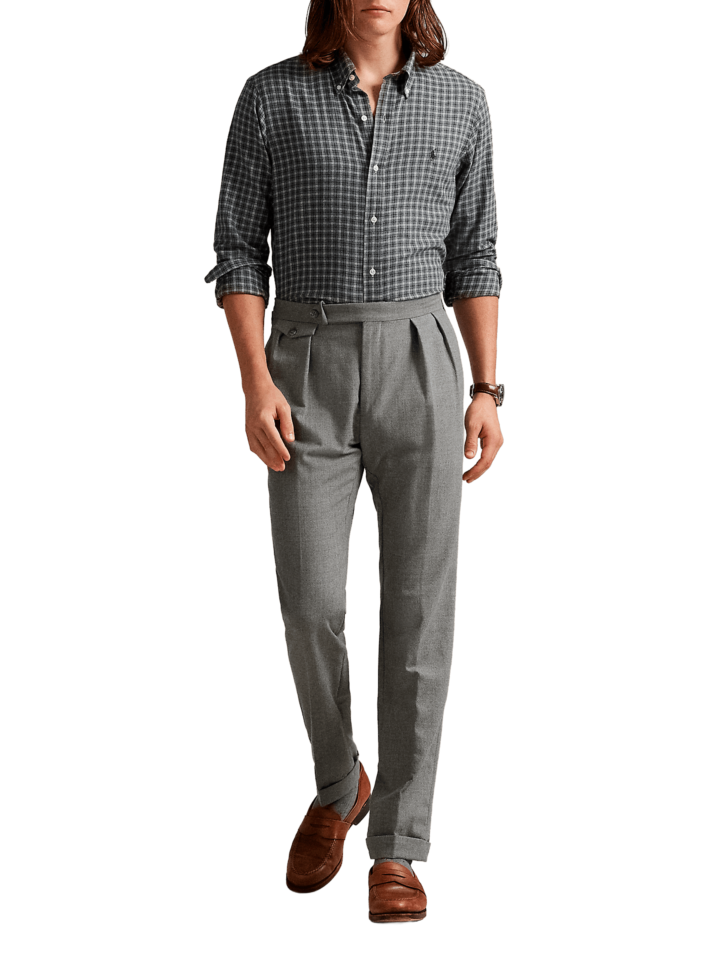 American collar cotton shirt POLO RALPH LAUREN Grey