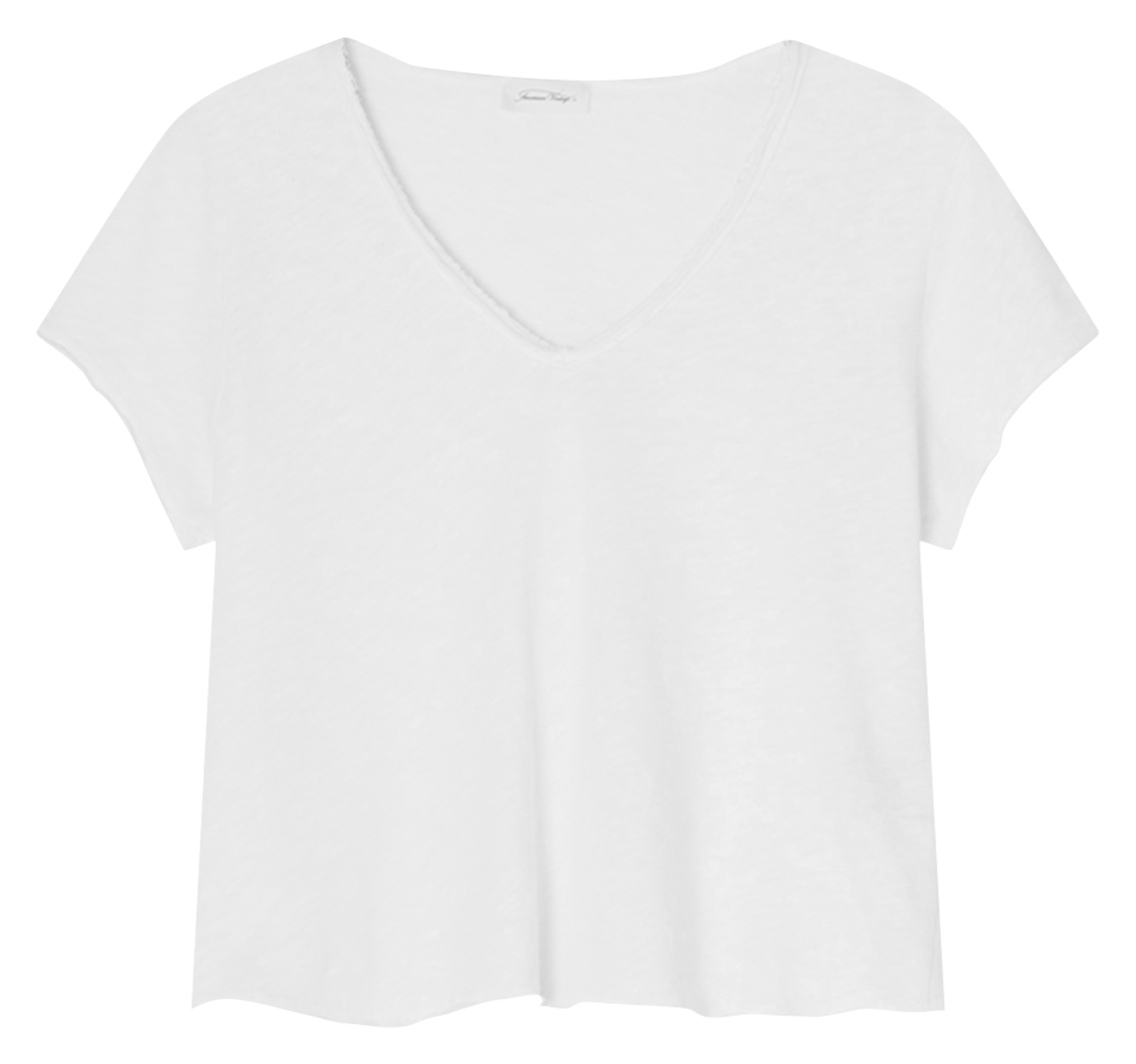 Tee-shirt droit col v en coton sonoma AMERICAN VINTAGE Blanc