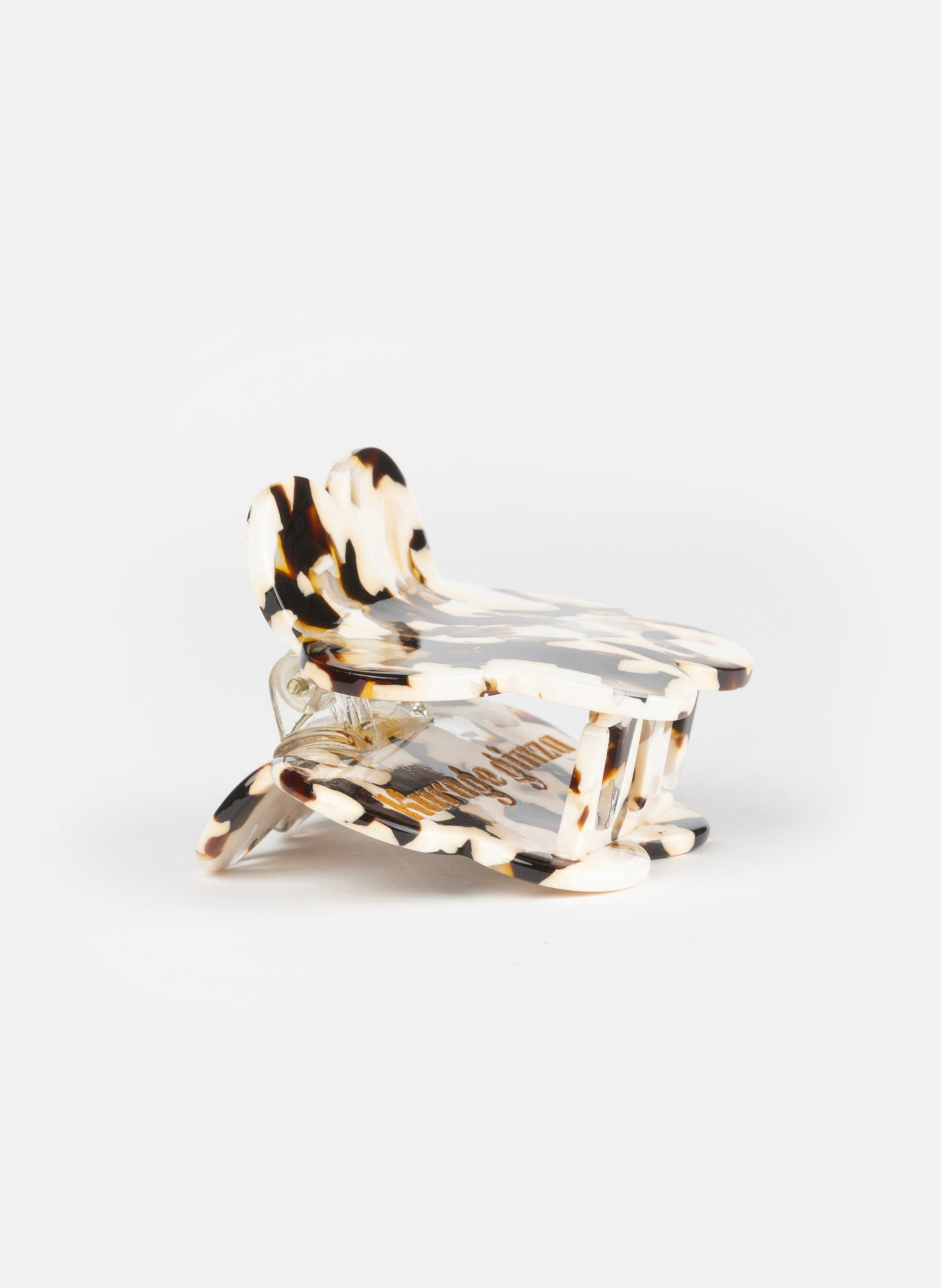 Pince à cheveux fleurette en acétate de cellulose KURAGE GINZA Marron