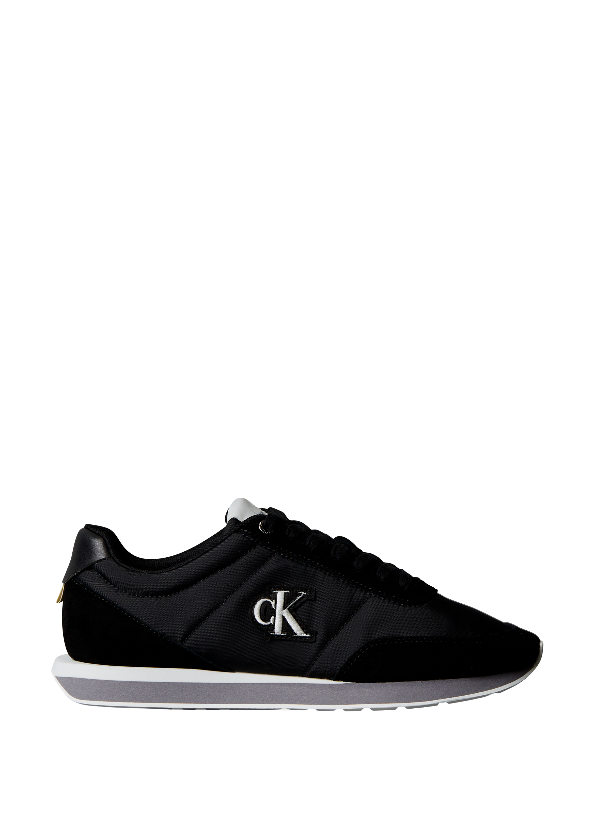CALVIN KLEIN Mixed suede sneakers with Signature logo Black