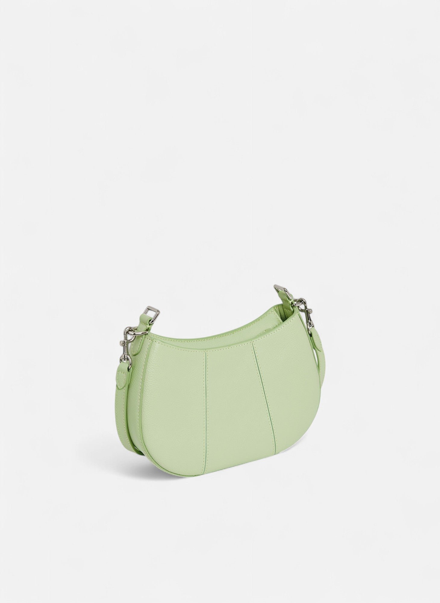 Petit sac demi-lune Juliette en cuir grainé LE TANNEUR Vert