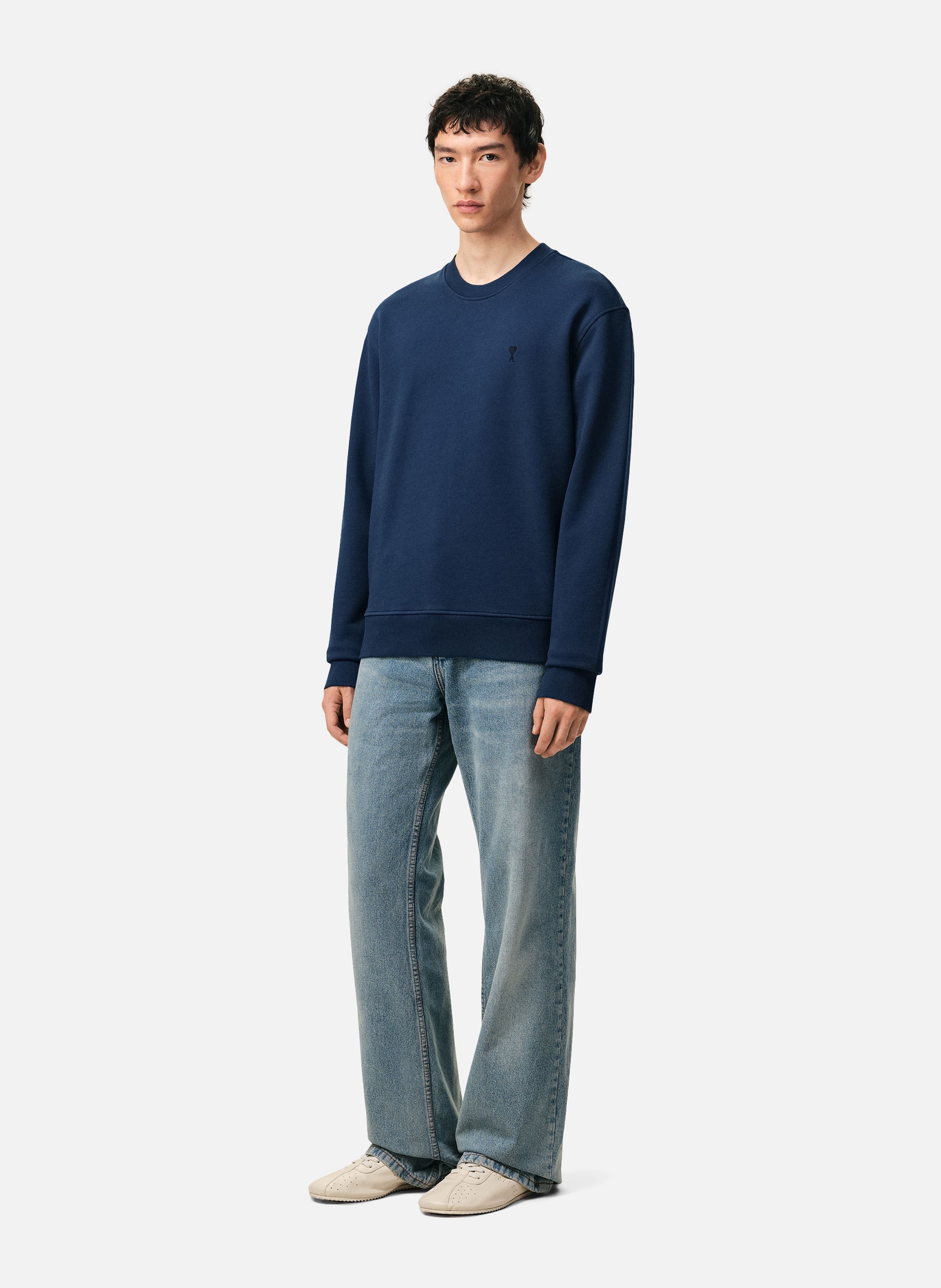 Sweatshirt ami de coeur en coton AMI PARIS Bleu