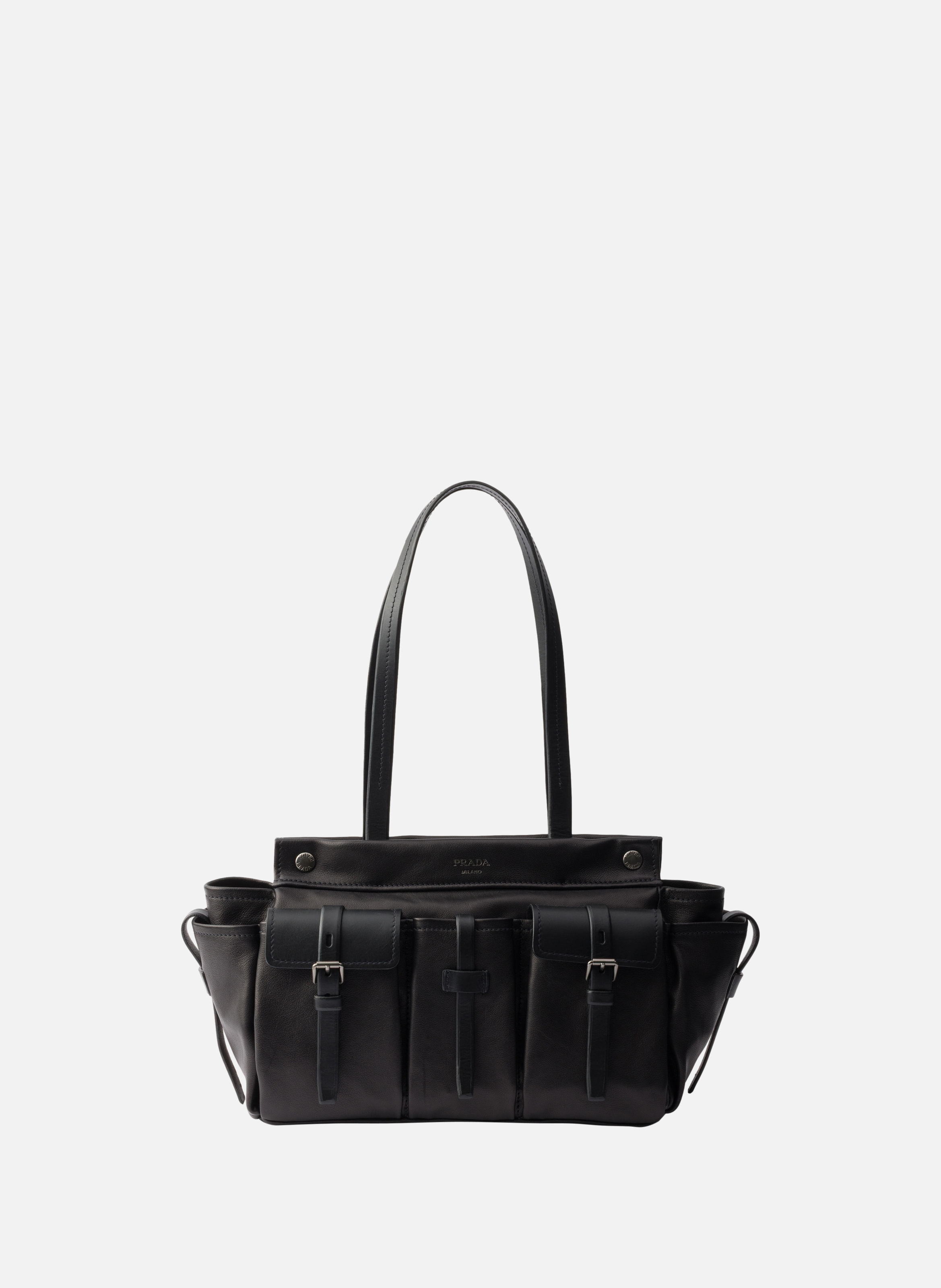 Grand cabas en cuir PRADA Noir