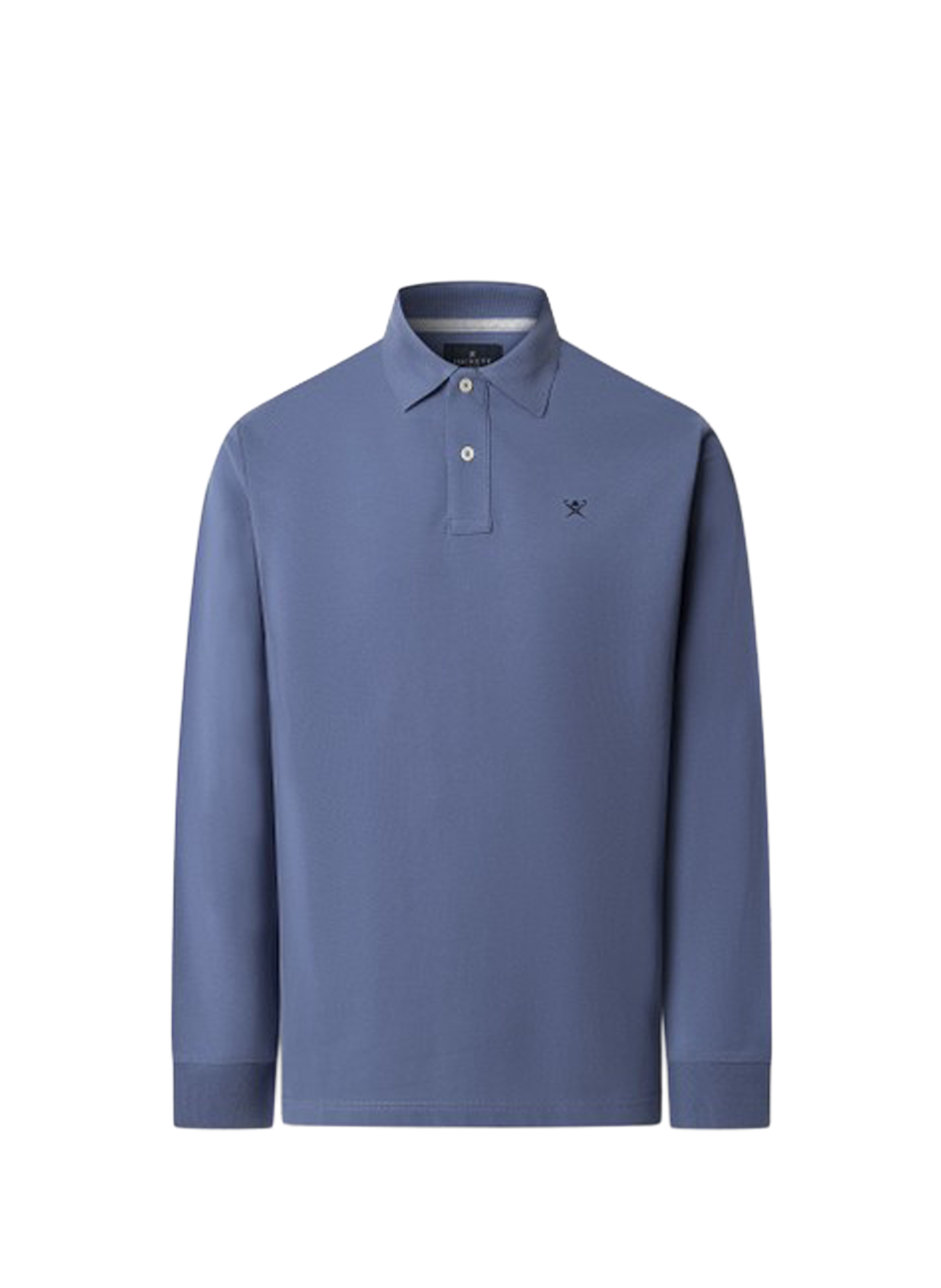 Polo à manches longues en coton HACKETT Bleu