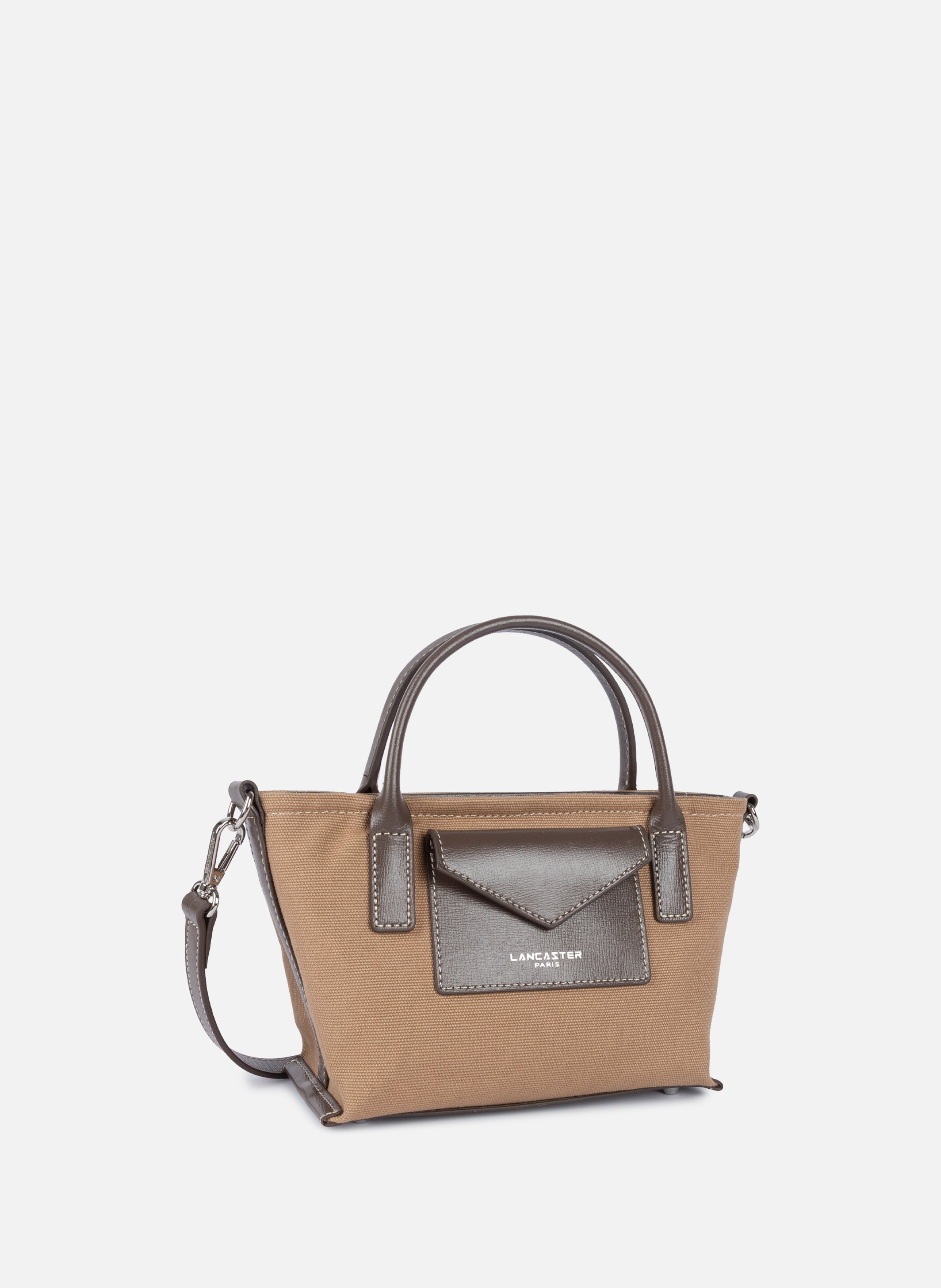 Mini sac cabas main - canvas kba LANCASTER Marron