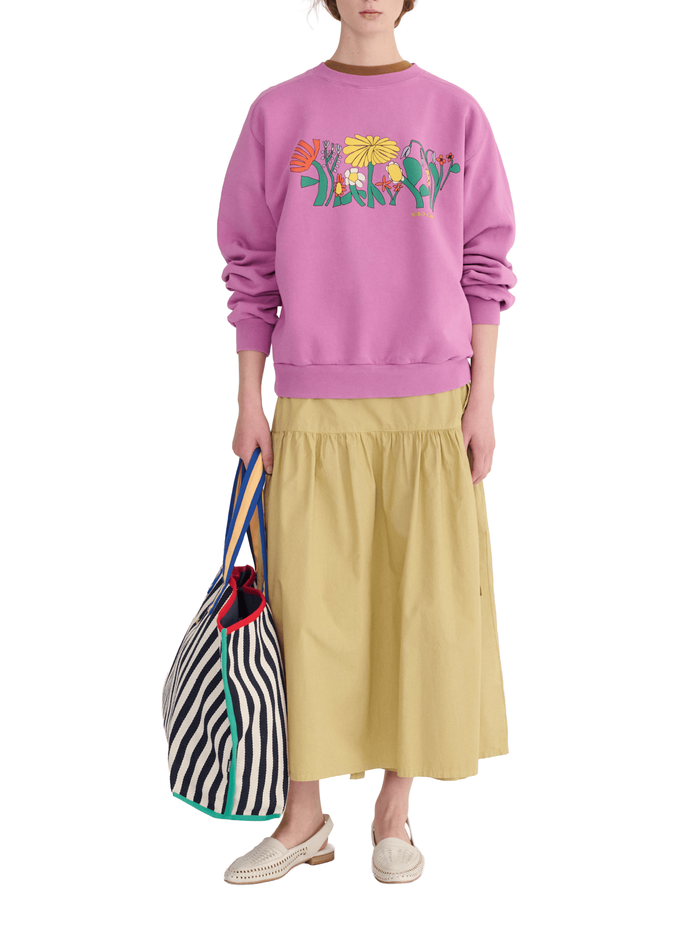 Sweat imprimé en coton BOBO CHOSES Violet