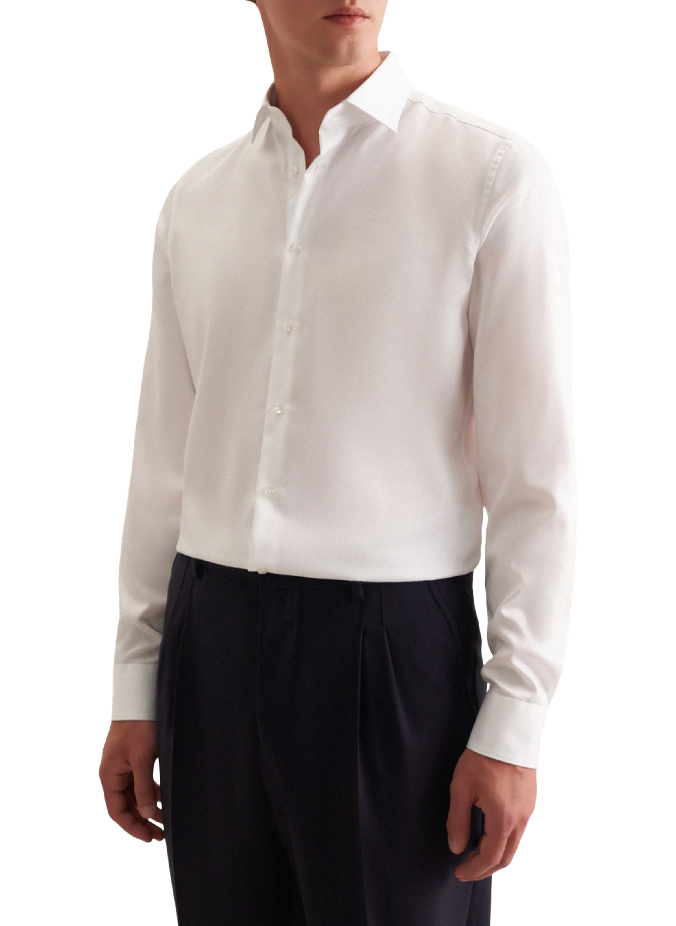 Chemise slim en coton SEIDENSTICKER Blanc