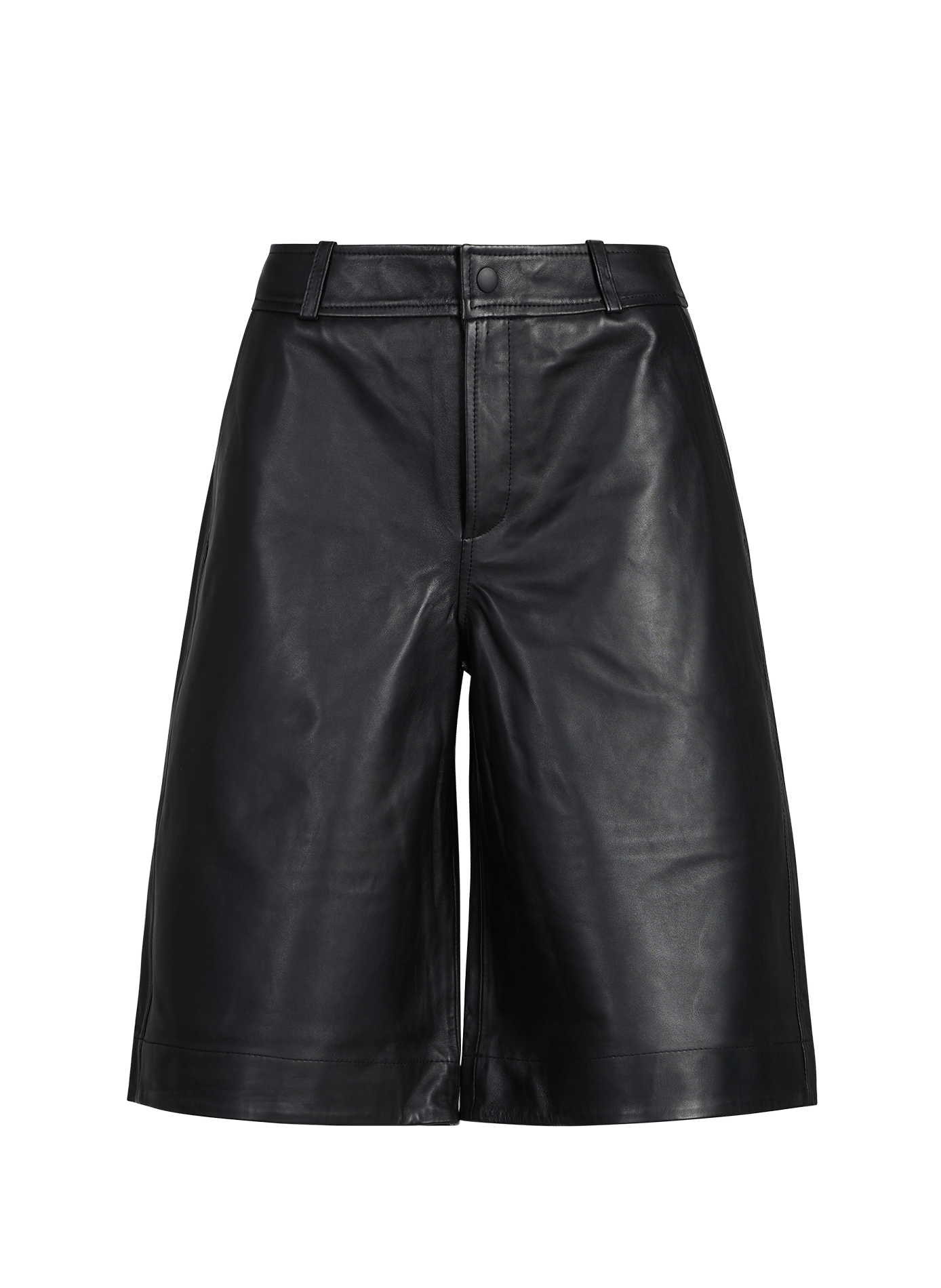 Roucelia lamb leather Bermuda shorts ROUGE EDIT Black