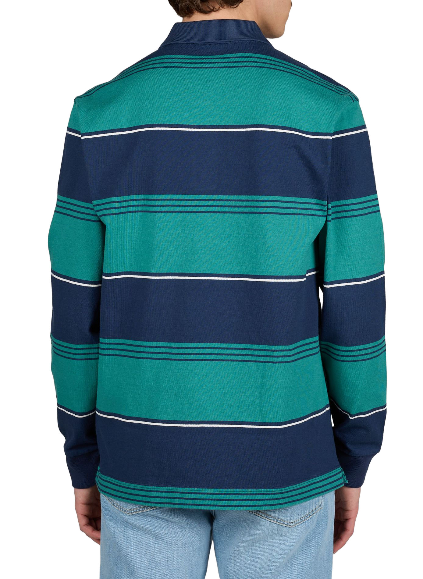 Polo manches longues à rayures en coton FRED PERRY Bleu