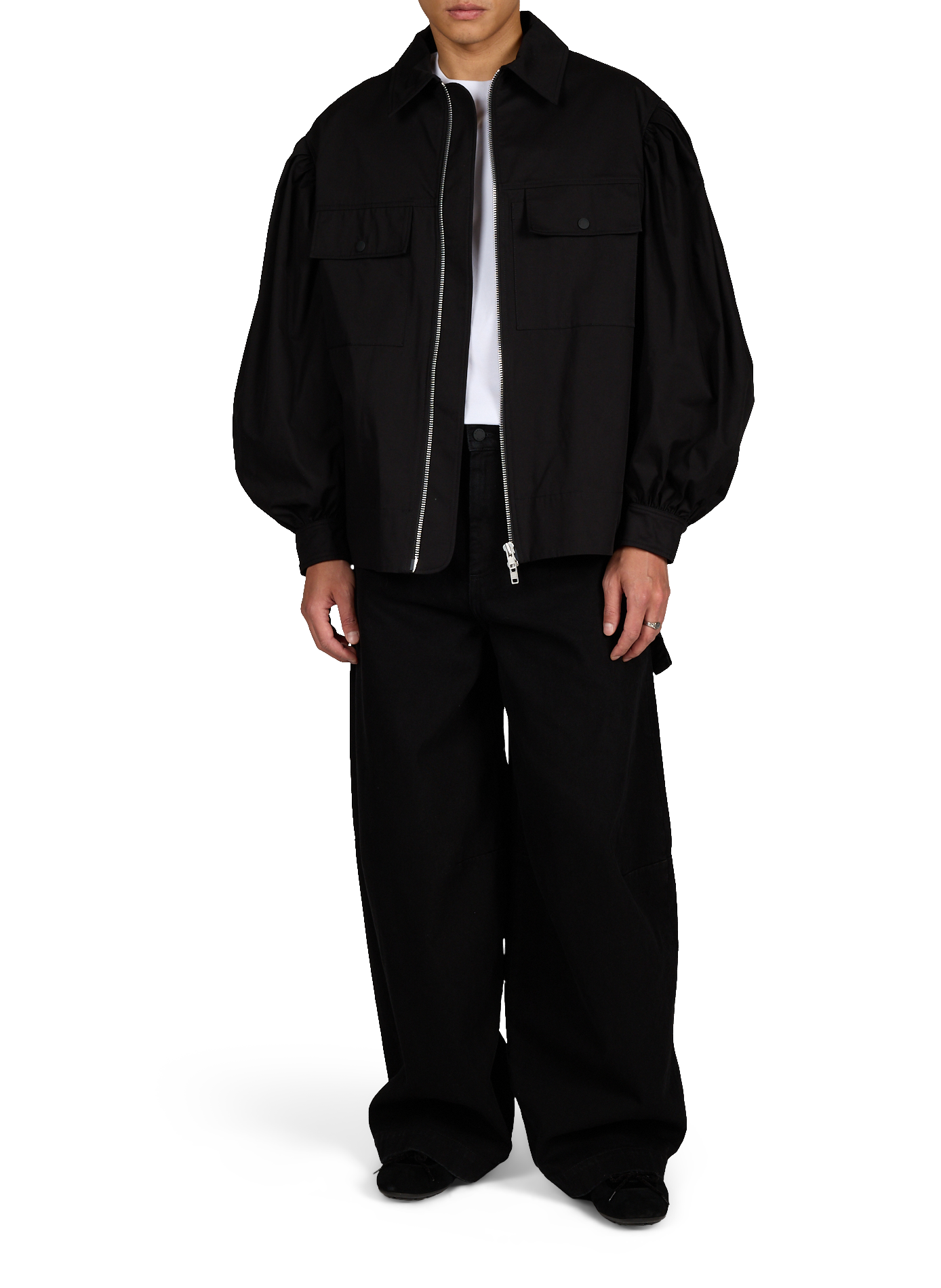 Veste à manches bouffantes en coton SIMONE ROCHA Noir