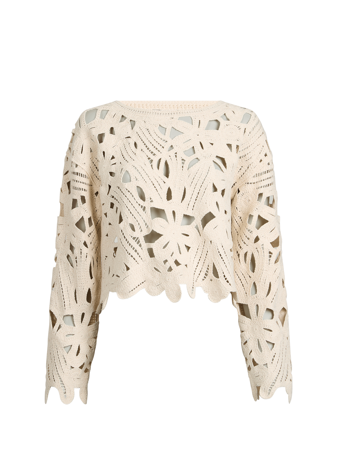 Pull maille ajouré en coton OBJECT Beige