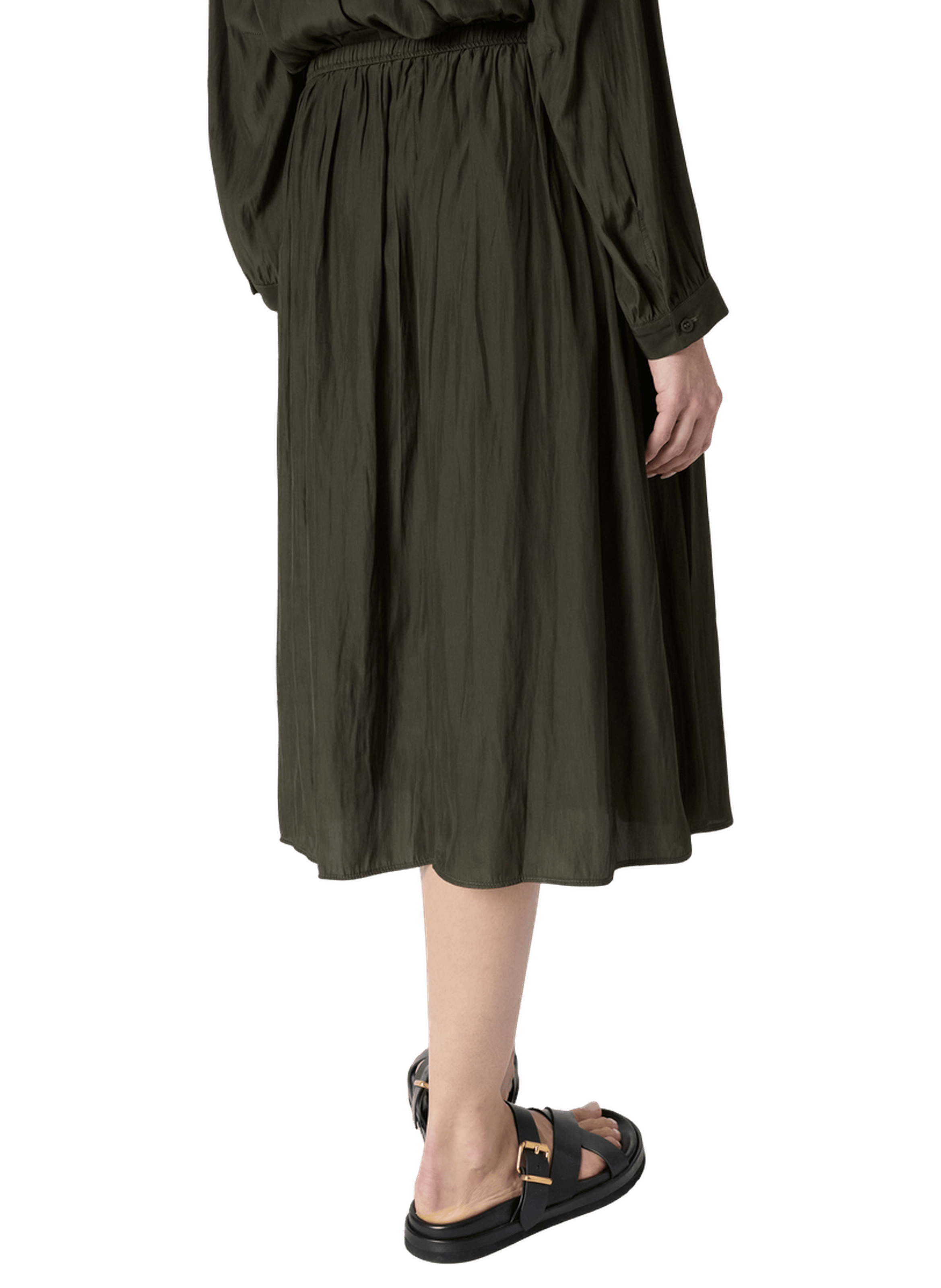 Jupe satinée plissée - juliah GERARD DAREL Marron