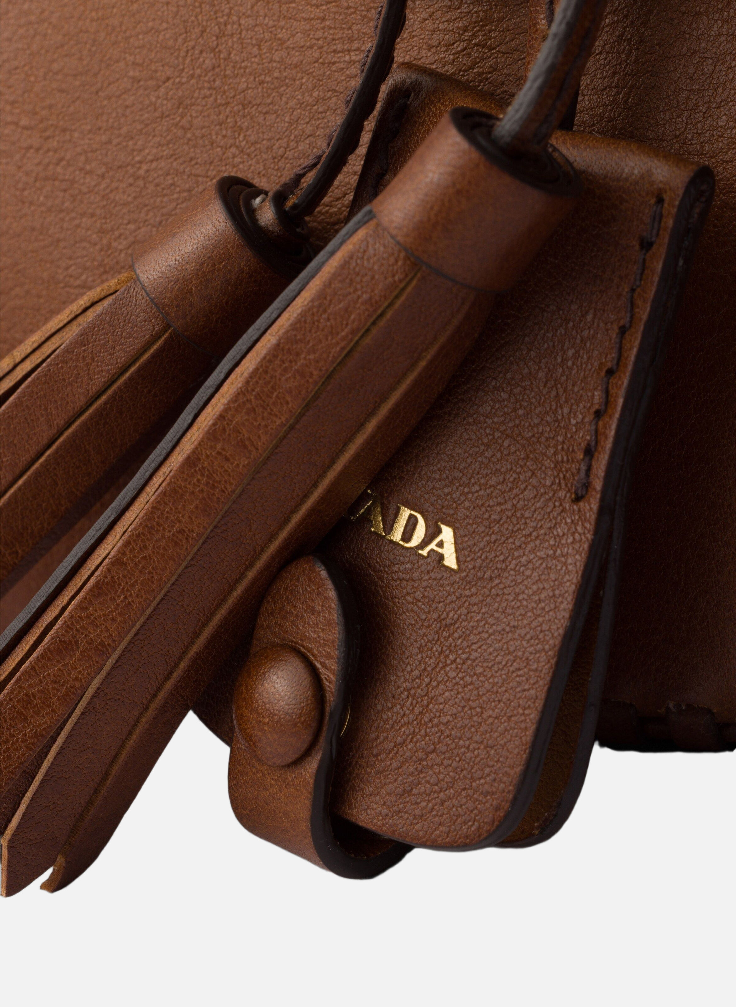 Sac prada galleria medium en cuir PRADA Marron