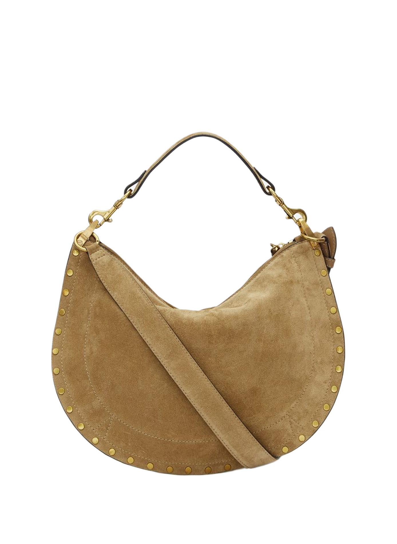 Oskan soft zip leather calf suede bag ISABEL MARANT Brown