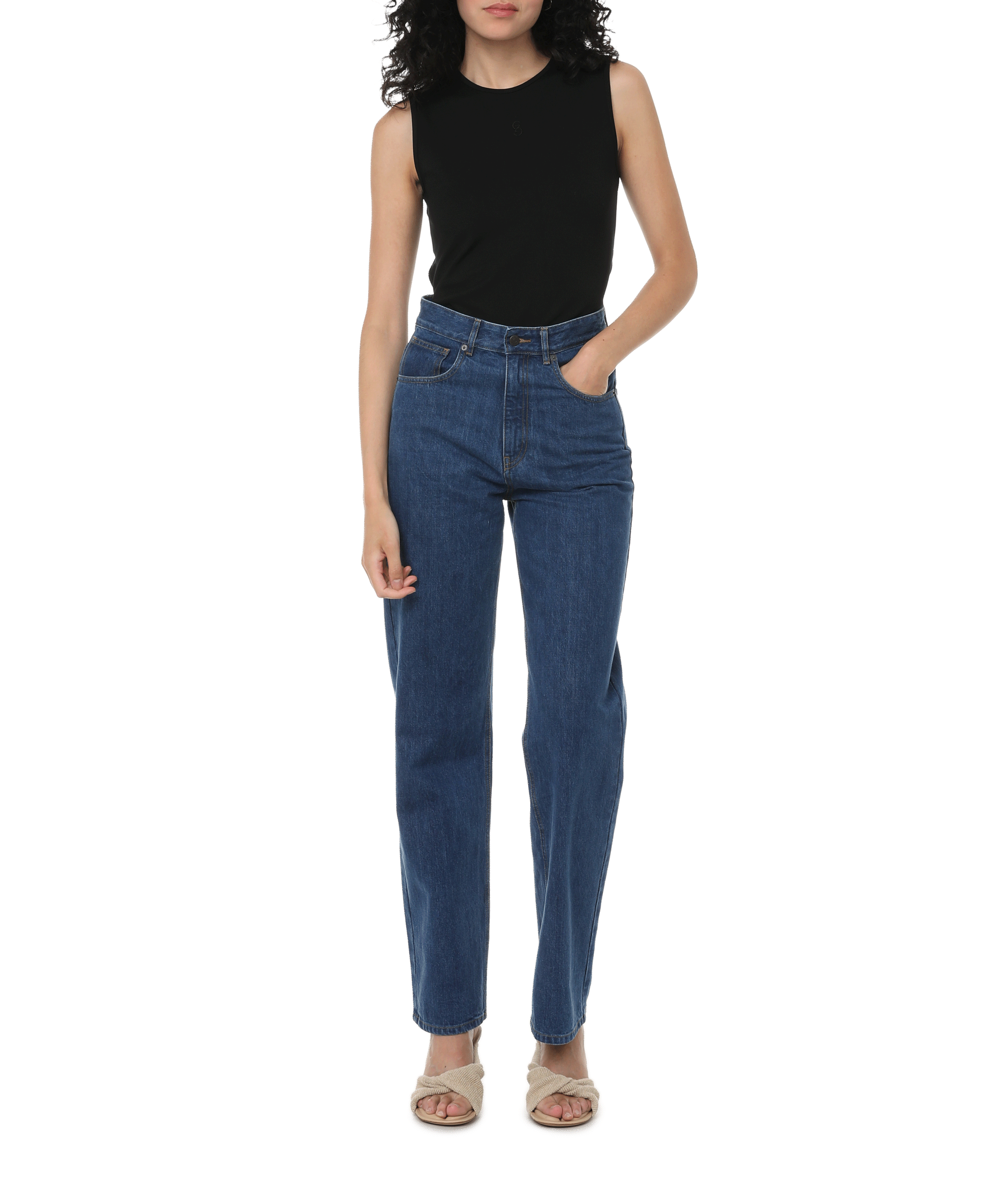 Cotton denim mom jeans ETRE CECILE Blue