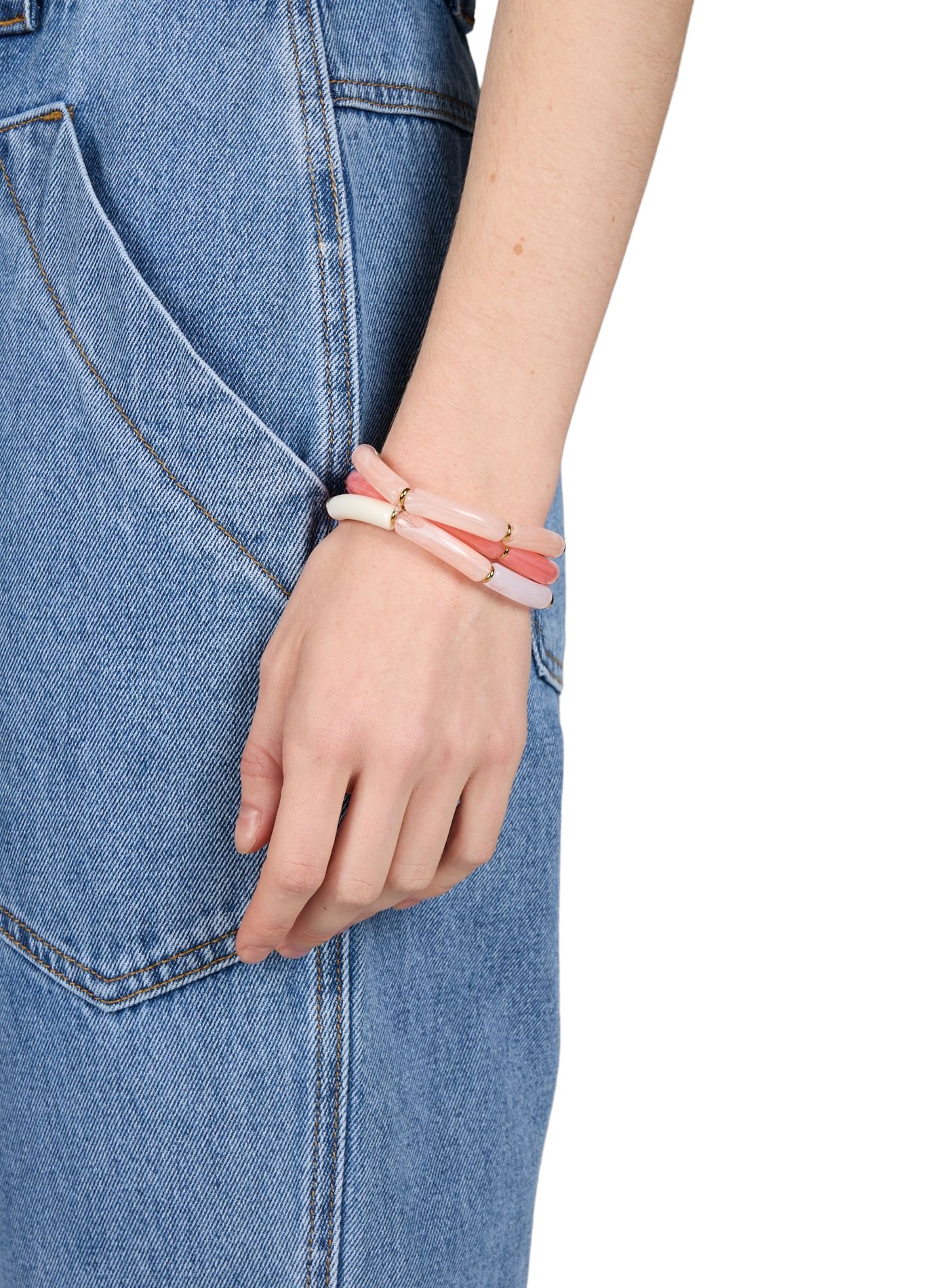 Set of 3 elastic bracelets AU PRINTEMPS PARIS Pink