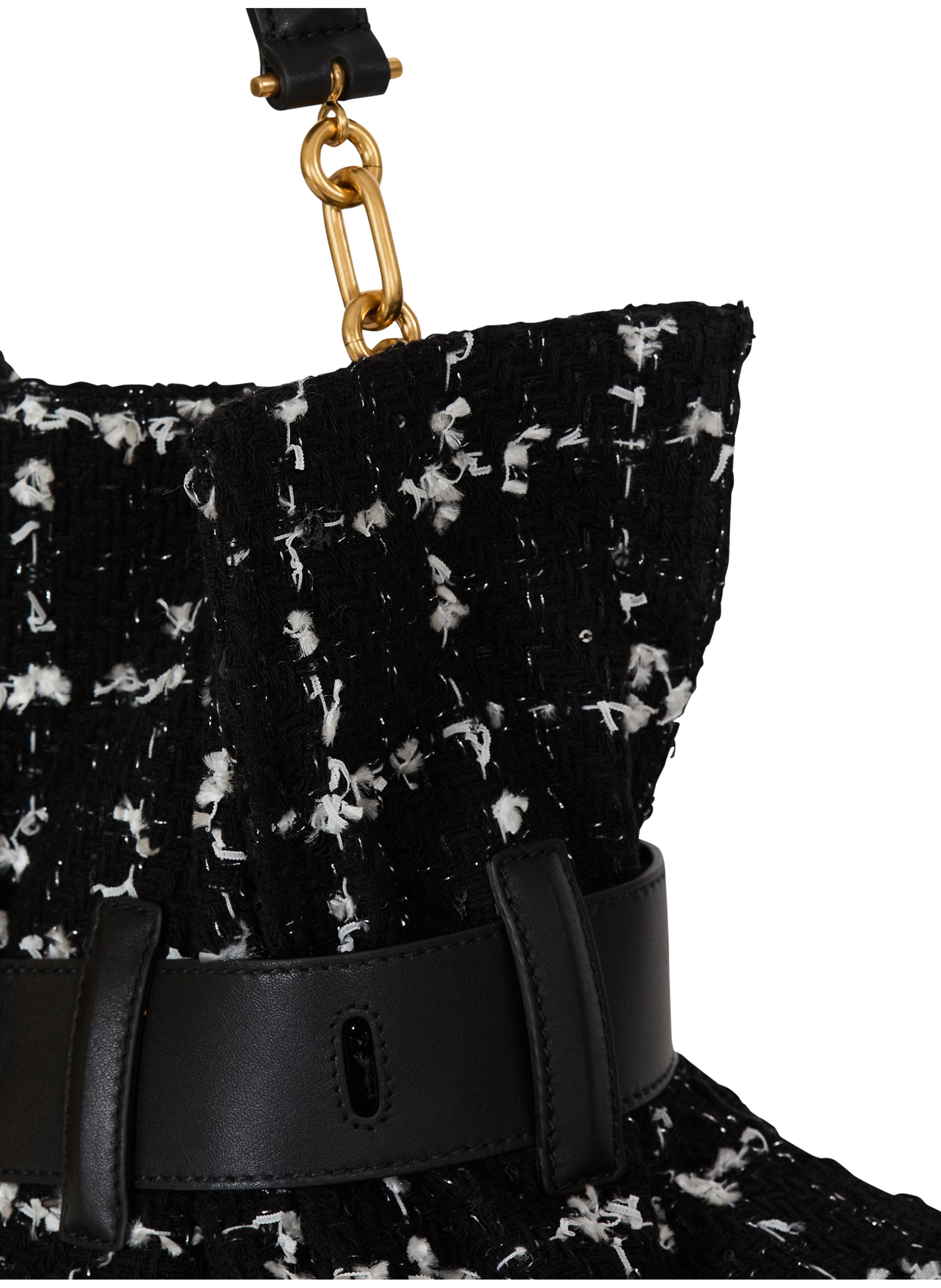 Sac anthem medium en tweed BALMAIN Noir
