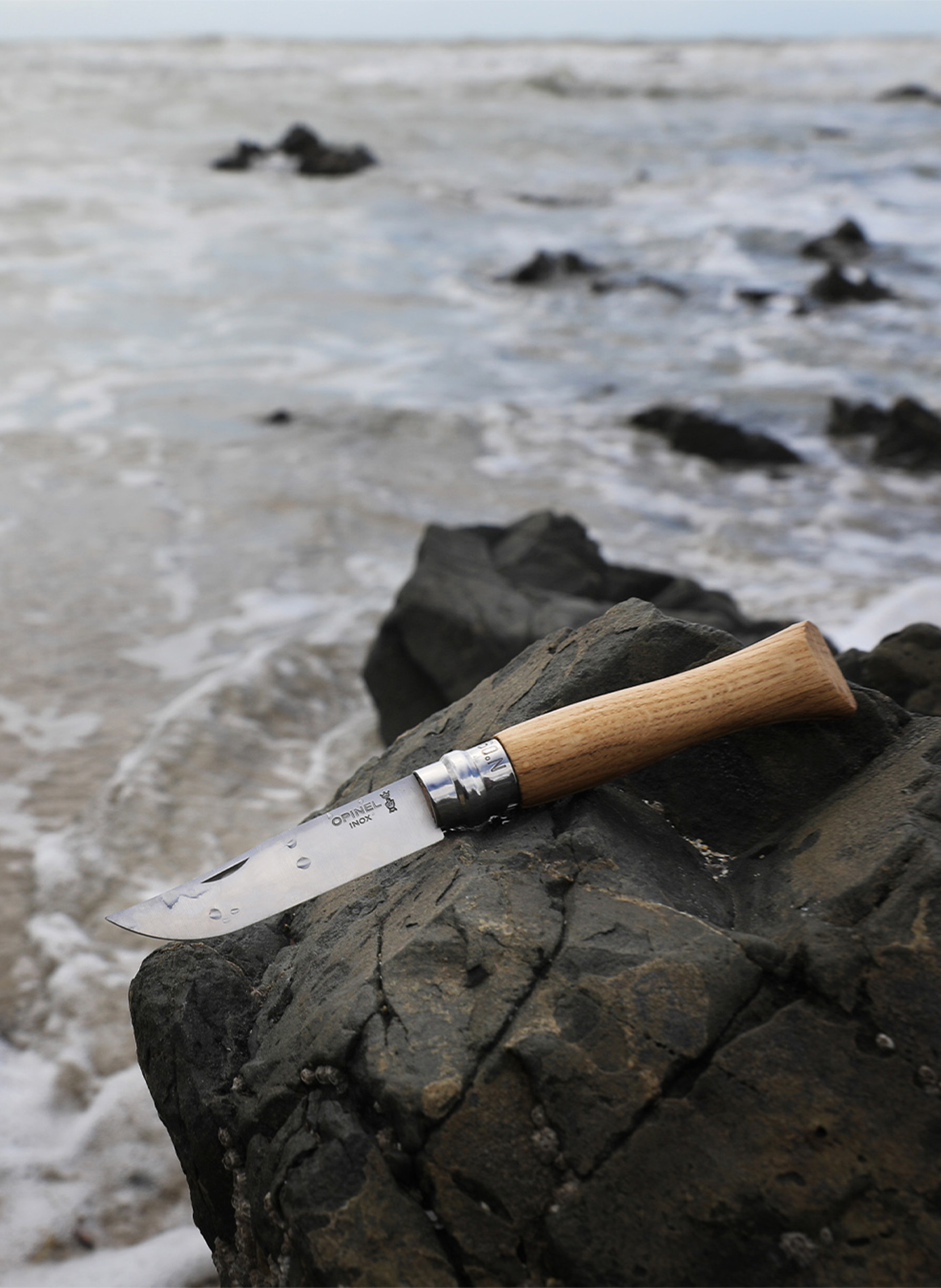 Couteau de poche en acier inoxydable OPINEL Marron
