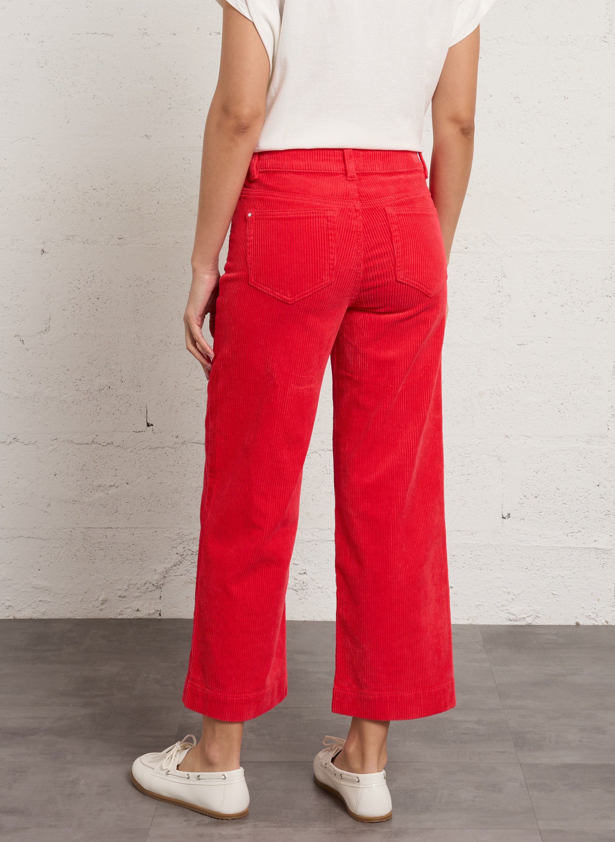 Pantalon droit en coton mélangé tristan MAISON 123 Rouge
