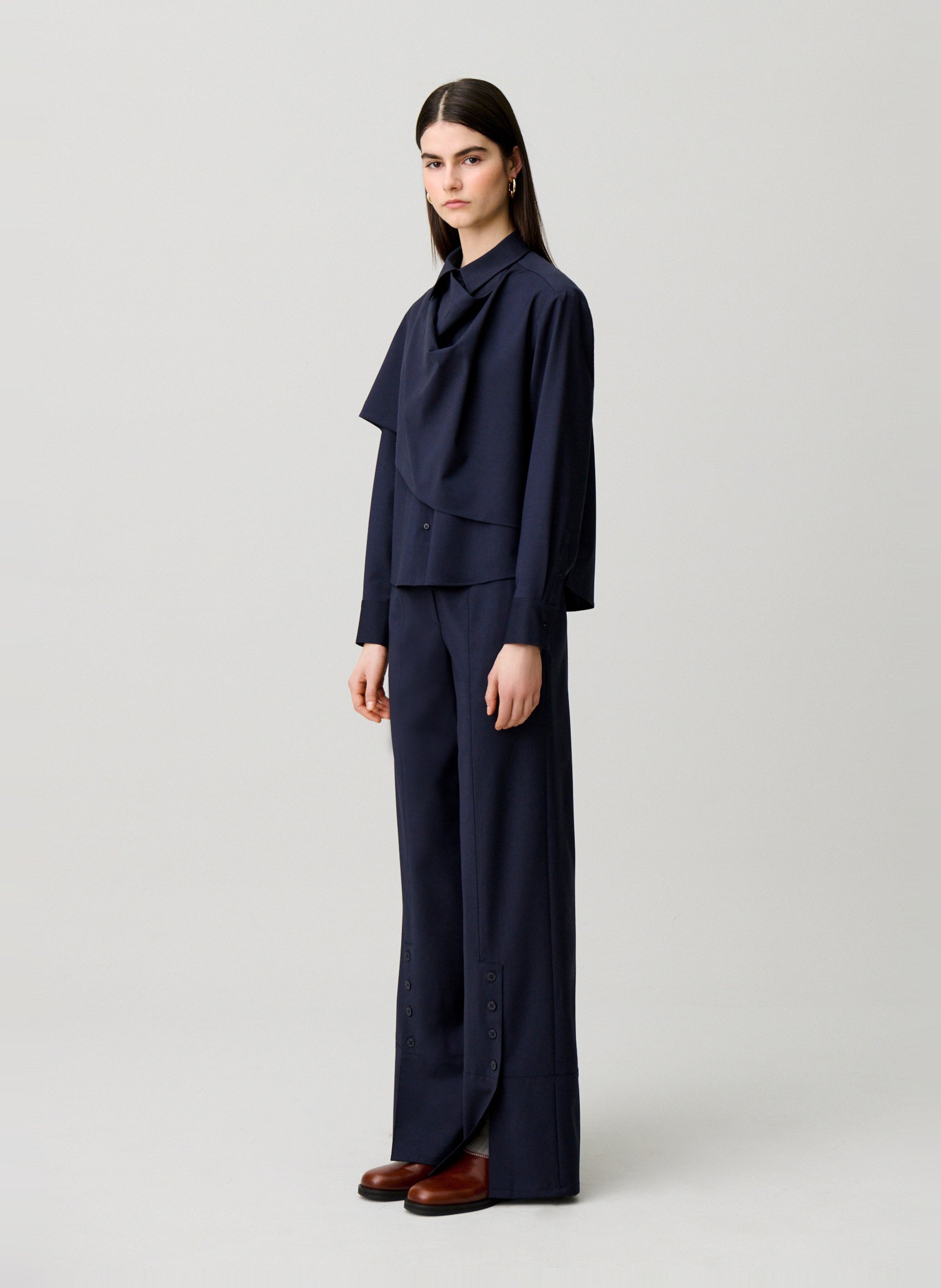 Chemise oversize en laine mélangée CLAUDIE PIERLOT Bleu
