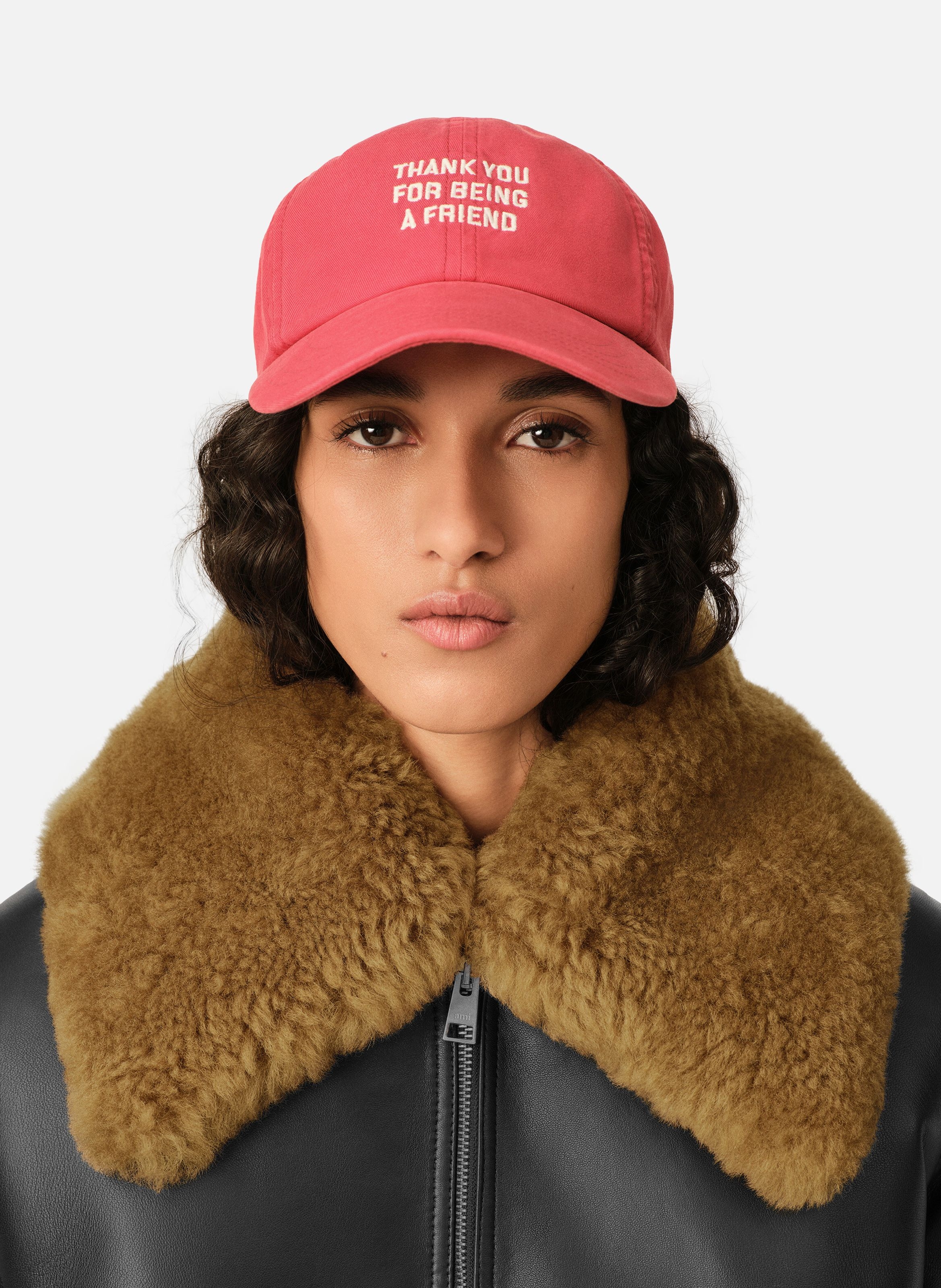 Blouson rembourré unisexe en cuir d'agneau AMI PARIS Noir