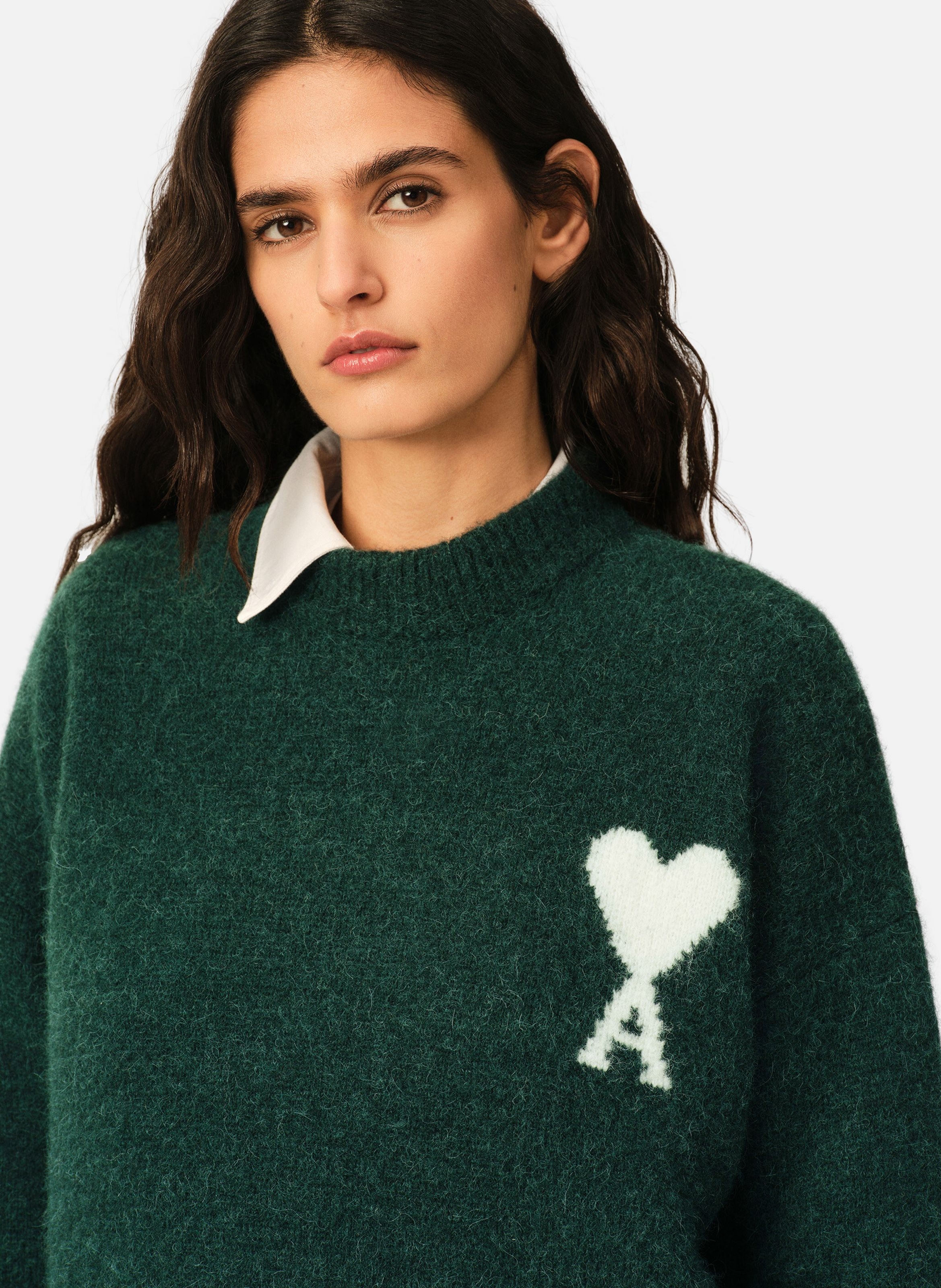 Pull unisexe en alpaga ami de coeur AMI PARIS Vert