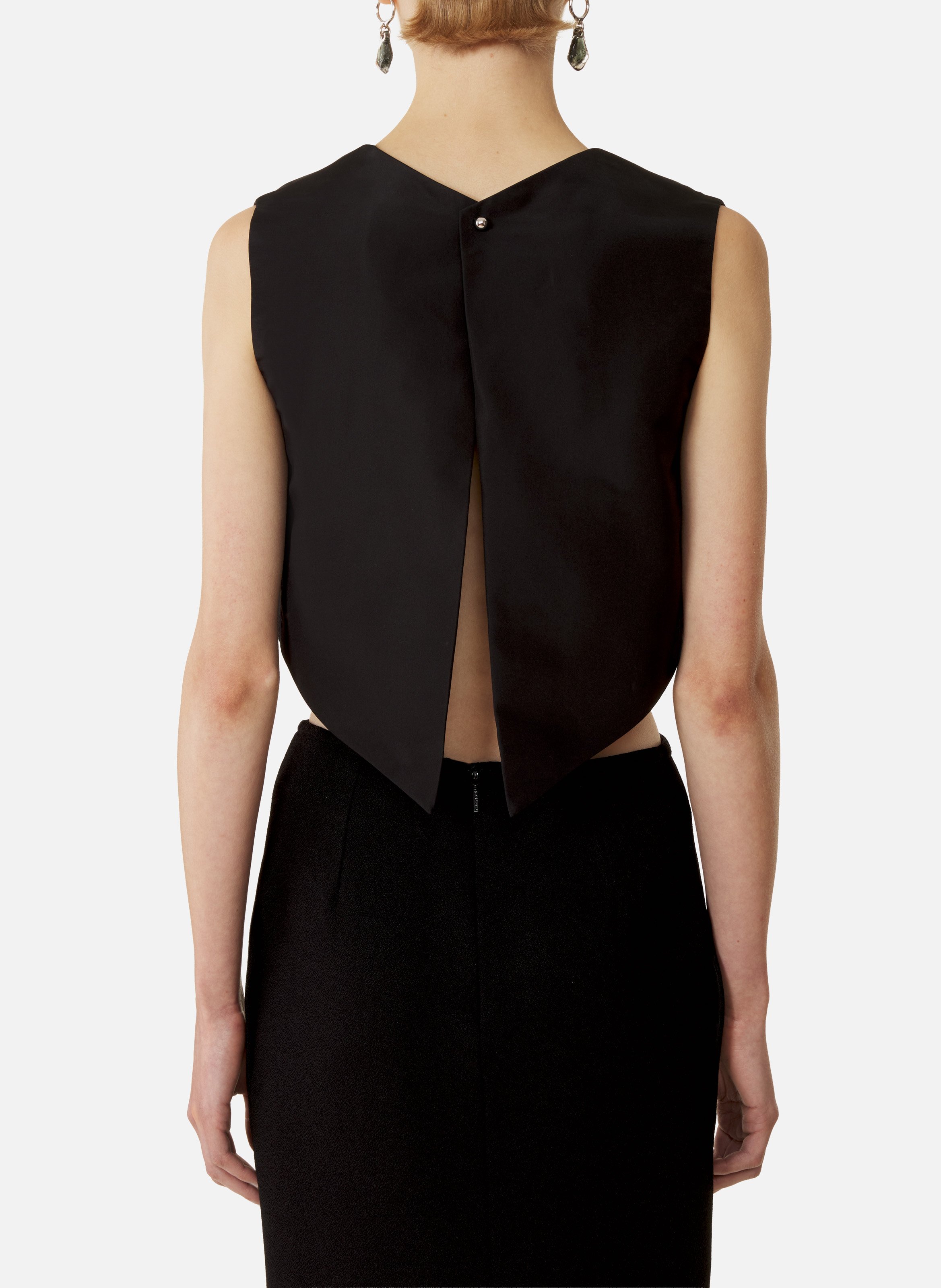 Haut court en faille de soie LANVIN Noir