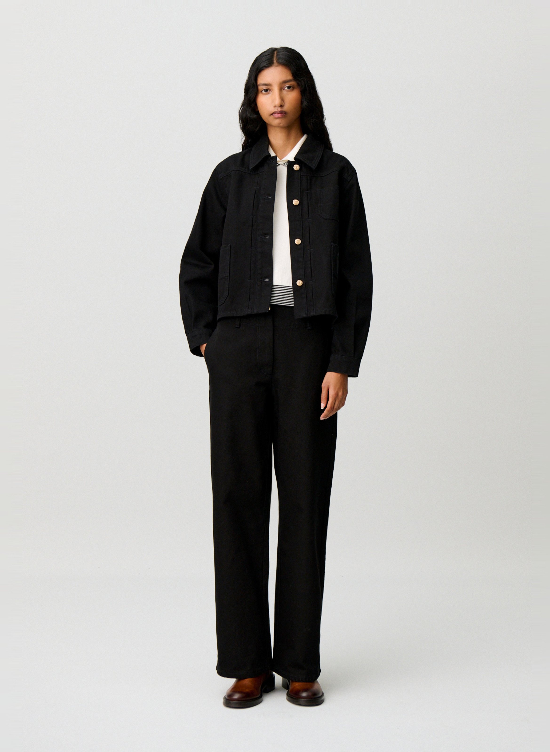 Veste oversize en coton CLAUDIE PIERLOT Noir