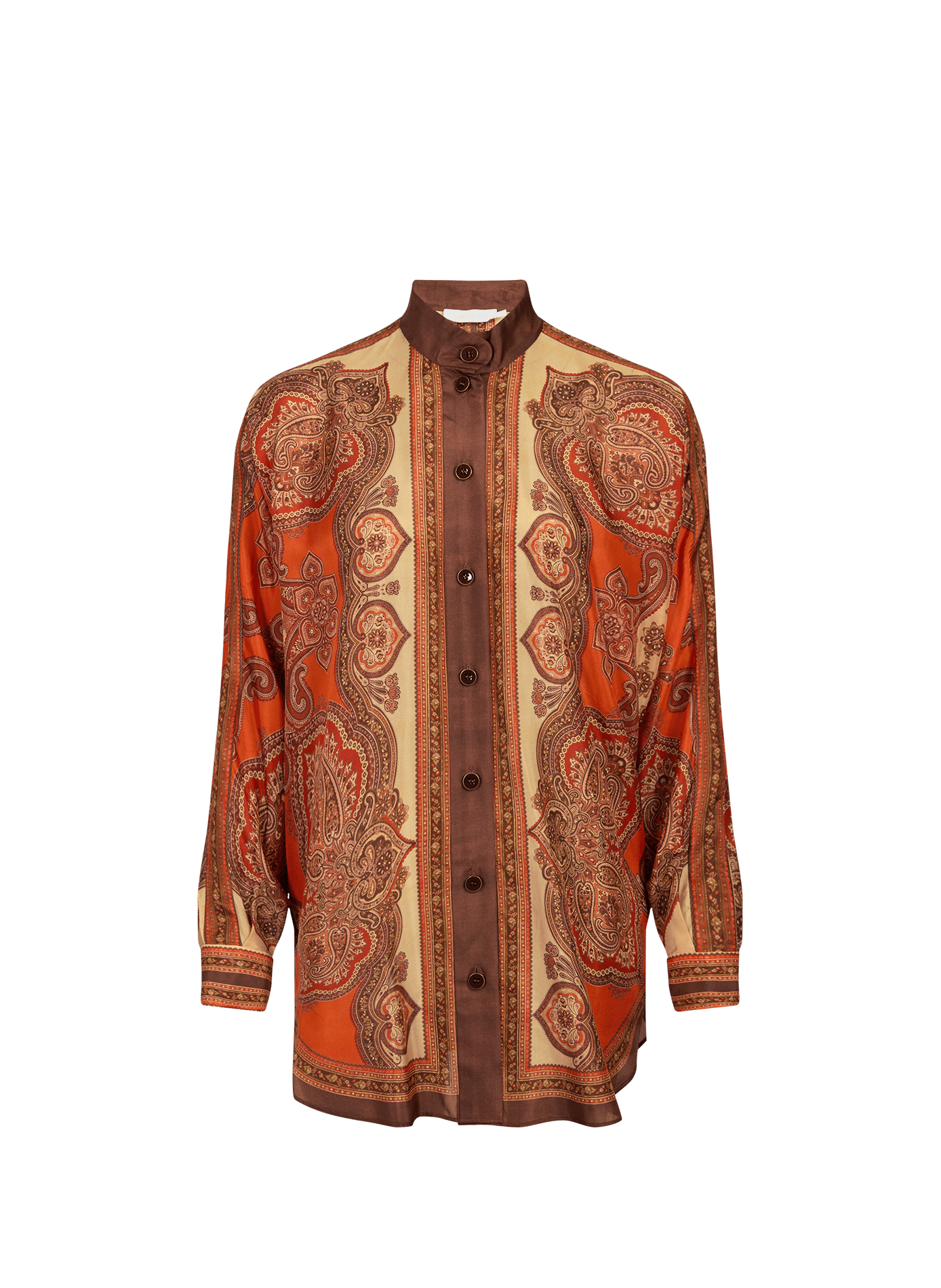 Mahon silk shirt with cashmere print ZIMMERMANN Orange